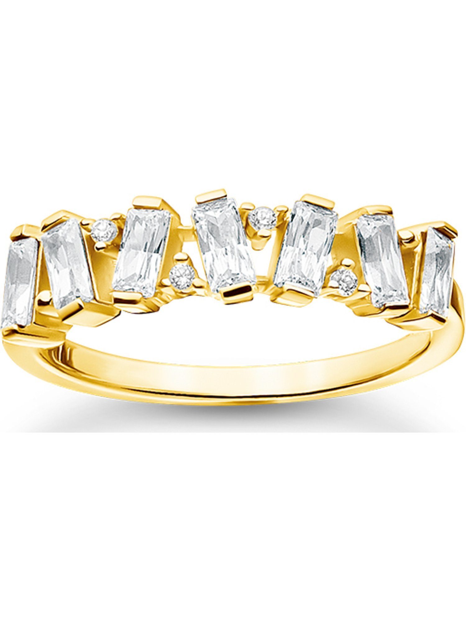 THOMAS SABO Fingerring Thomas Sabo Damen-Damenring 925er Silber Farbstein, Zirkonia gold