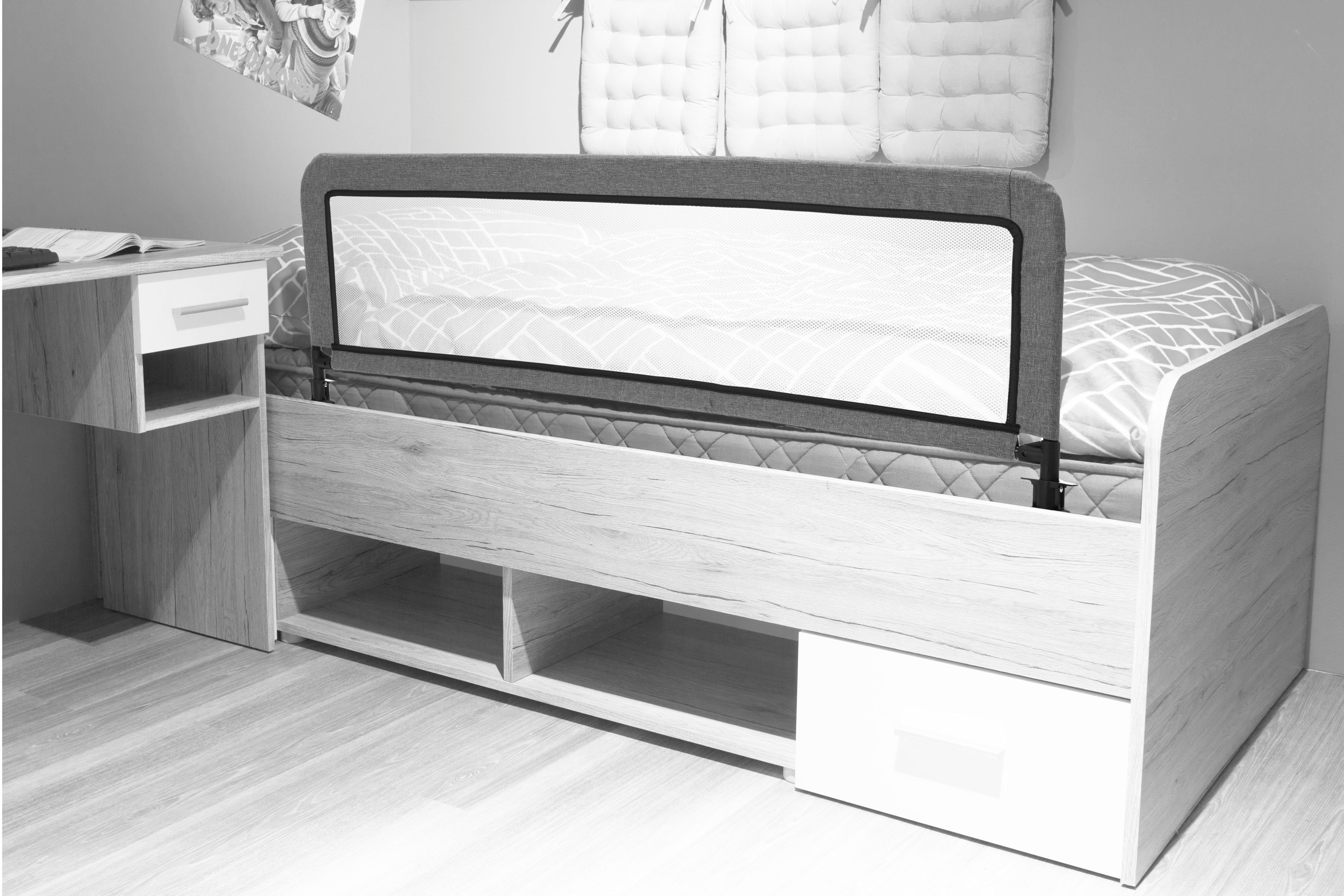 Fillikid Bettschutzgitter Hugo, dunkelgrau melange, 135/50 cm günstig online kaufen