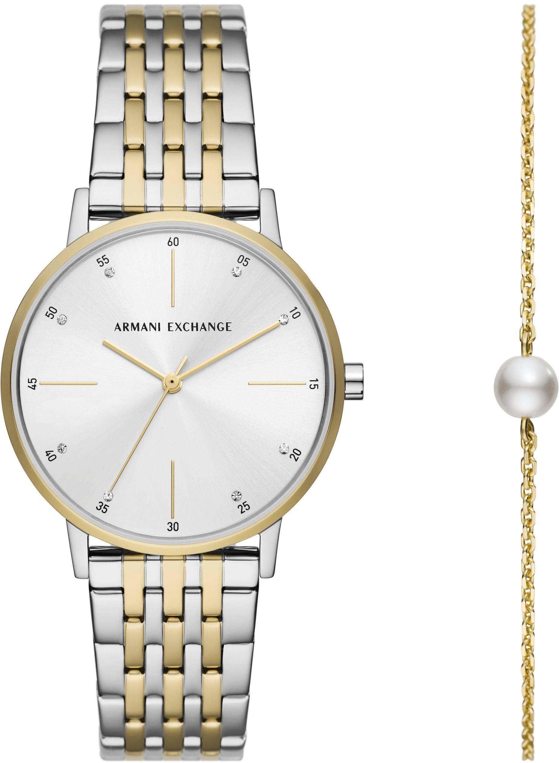 ARMANI EXCHANGE Quarzuhr AX7156SET, (Set, 2-tlg., mit Armband), Armbanduhr, günstig online kaufen