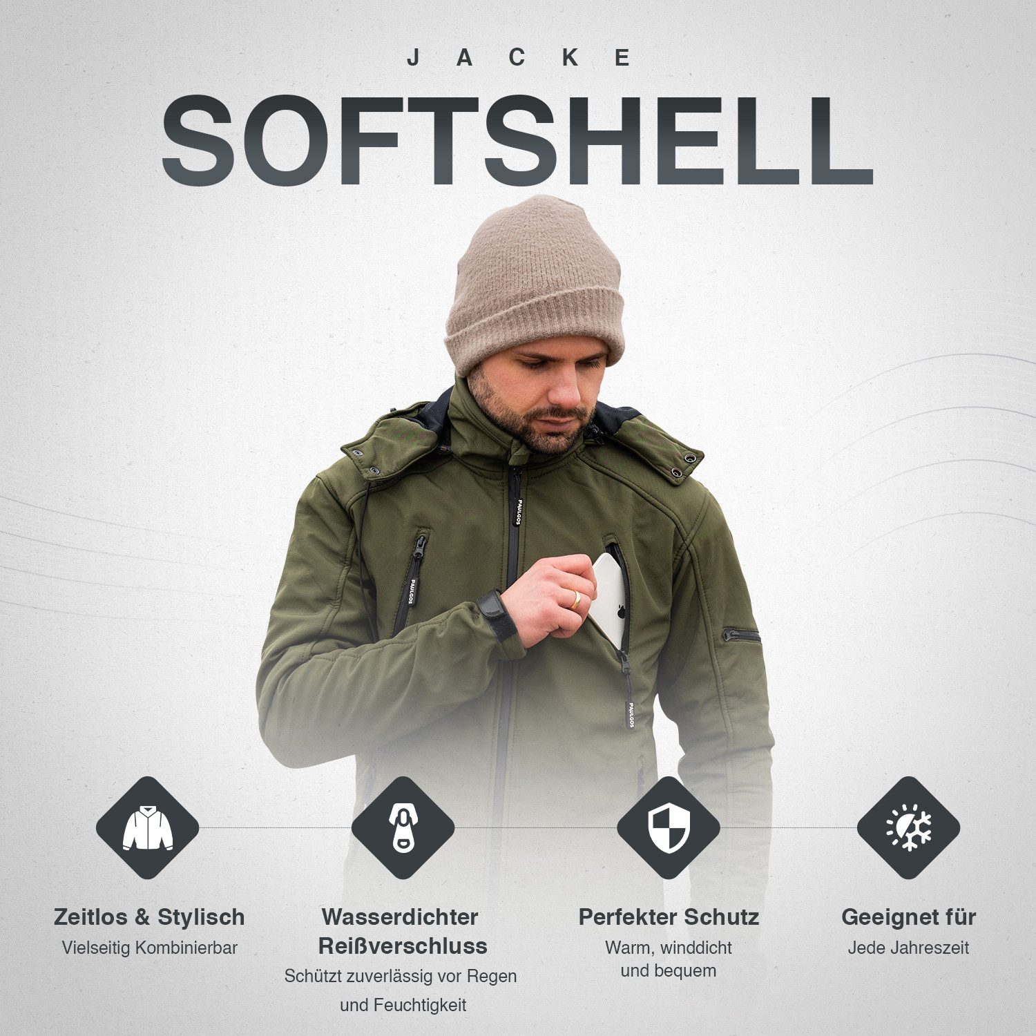 PAULGOS Softshelljacke Herren Softshell Jacke Outdoor günstig online kaufen