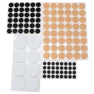 Best Choice Möbelfuß Möbelgleiter Filzgleiter Set 124 teilig selbstklebend weiß schwarz, (124-St), Durchmesser 10-39mm, Höhe 1-5mm