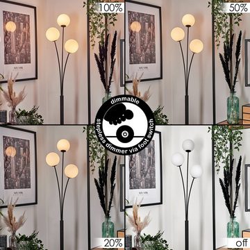 hofstein Stehlampe Stehlampe aus Metall/Glas in Schwarz/Weiß, ohne Leuchtmittel, Leuchte mit Glasschirmen (12cm), dimmbar, 3xG9, ohne Leuchtmittel