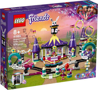 LEGO® Konstruktionsspielsteine LEGO® Friends - Magische Jahrmarktachterbahn, (Set, 974 St)
