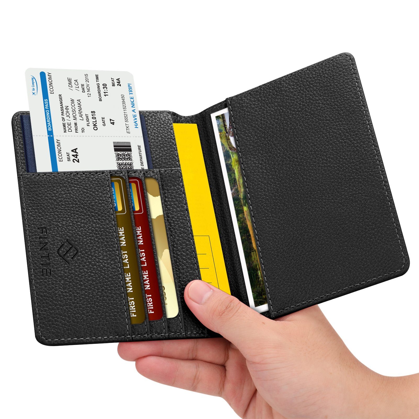 Fintie Smartphone-Hülle Reisepass Impfpass Schutzhülle - Premium Kunstleder Reisepasshülle, Travel Organizer mit RFID-Blockier für Kreditkarten, Ausweis usw.