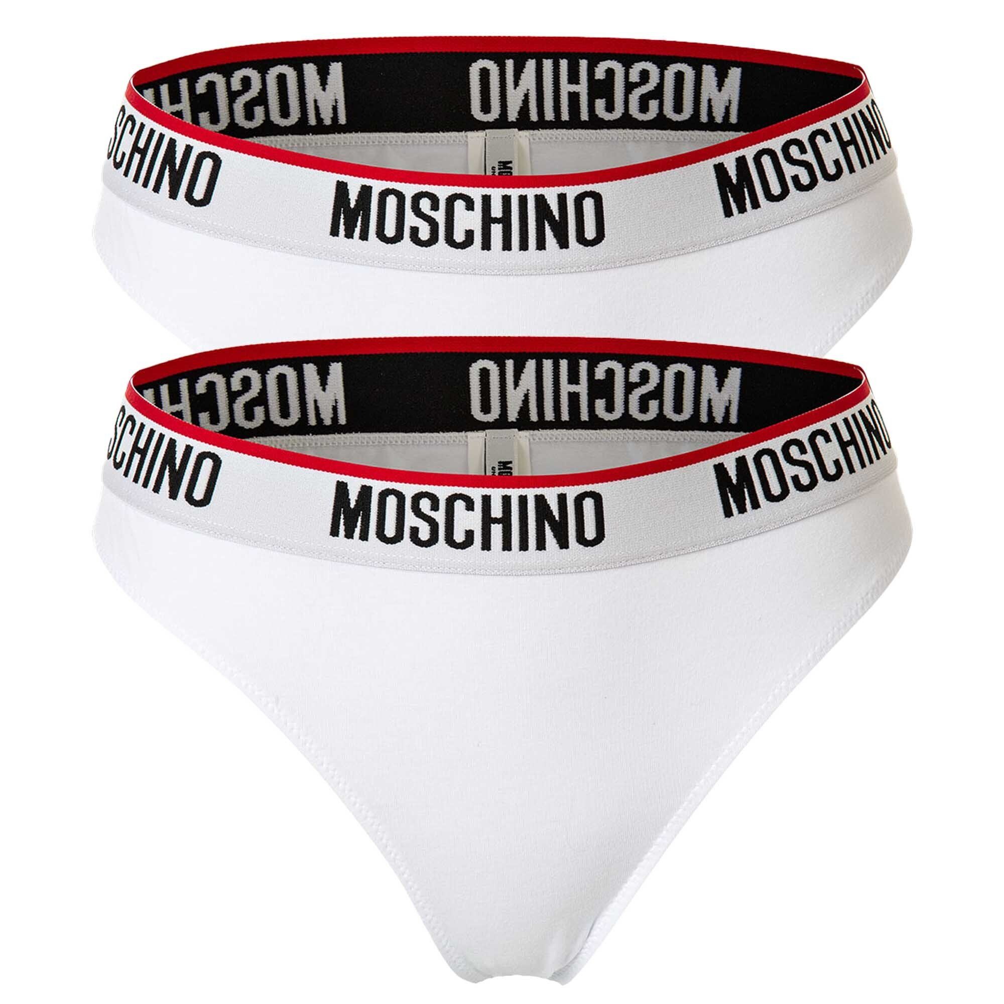Moschino Slip Damen Slip 2er Pack - Unterhose, Baumwollmischung Weiß