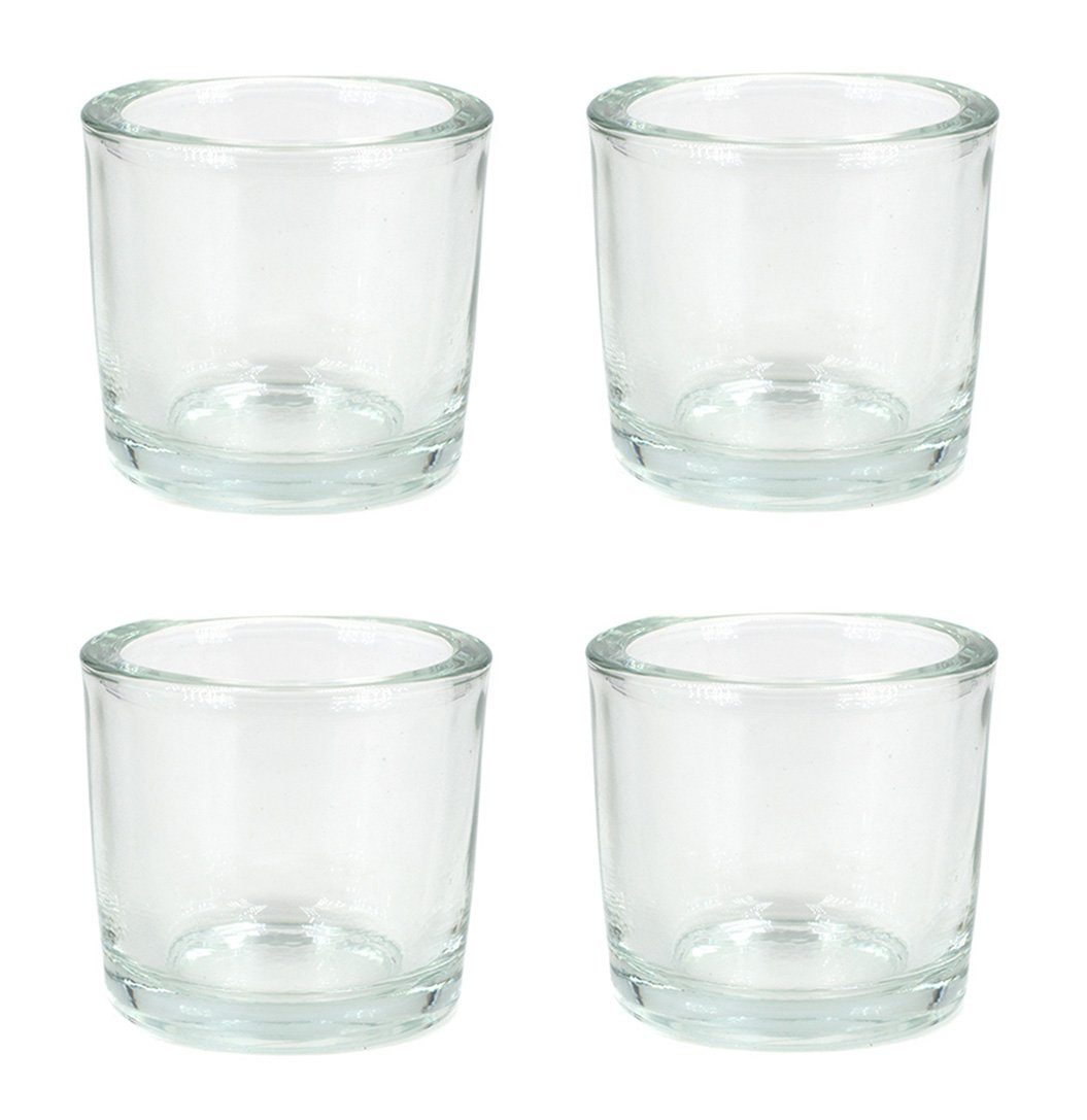 Teelichthalter Glas klar 6,5x6cm Creativery Teelichthalter, transparent 4er Set