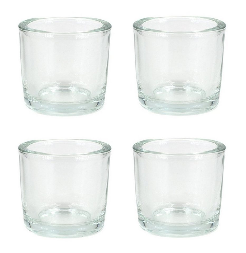 Creativery Teelichthalter, Teelichthalter Glas 6,5x6cm klar transparent 4er  Set