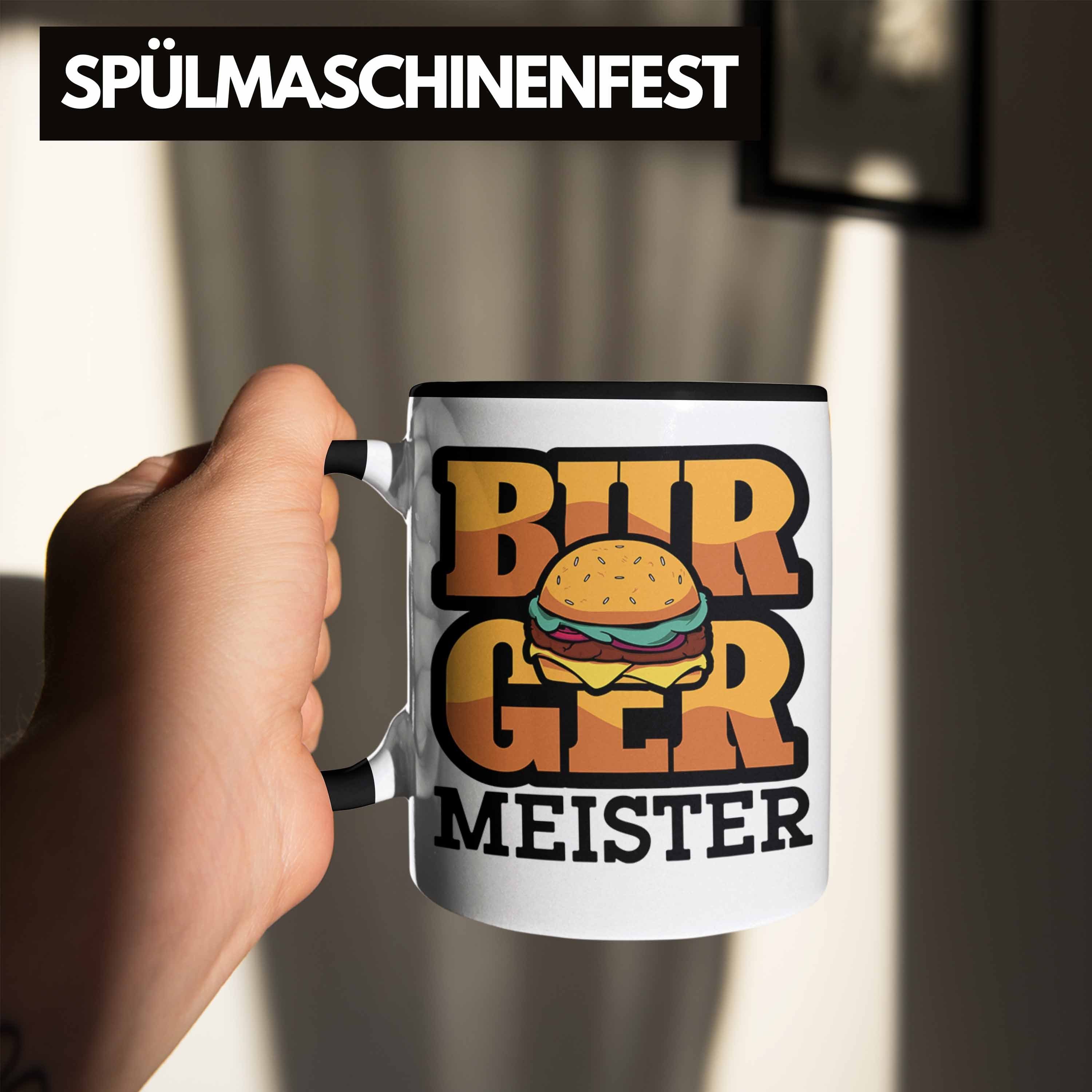 Meister Liebhaber Burger Schwarz Spruch Grillen Tasse Geschenk Sommer Tasse G Trendation Burger