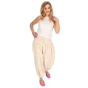 KUNST UND MAGIE Haremshose Haremshose Baumwolle Yoga Freizeit Wellnesshose Pluderhose Ballonhose