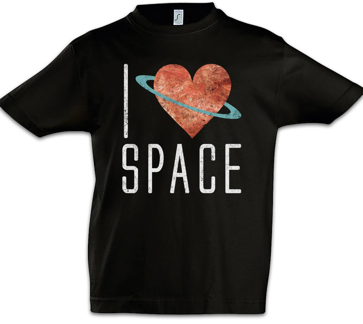 Print-Shirt I Love Space Kinder T-Shirt Station Astronaut Raumfahrt Cosmonaut