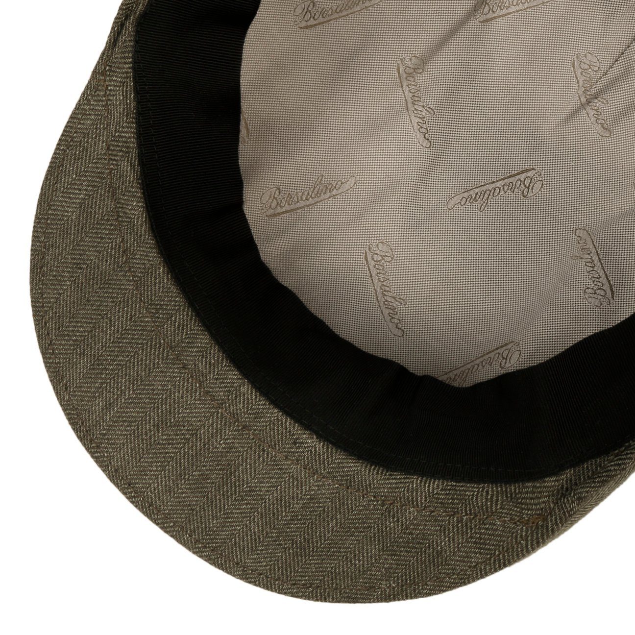 Borsalino Flat Cap (1-St) Schirmmütze mit Schirm, Made in Italy