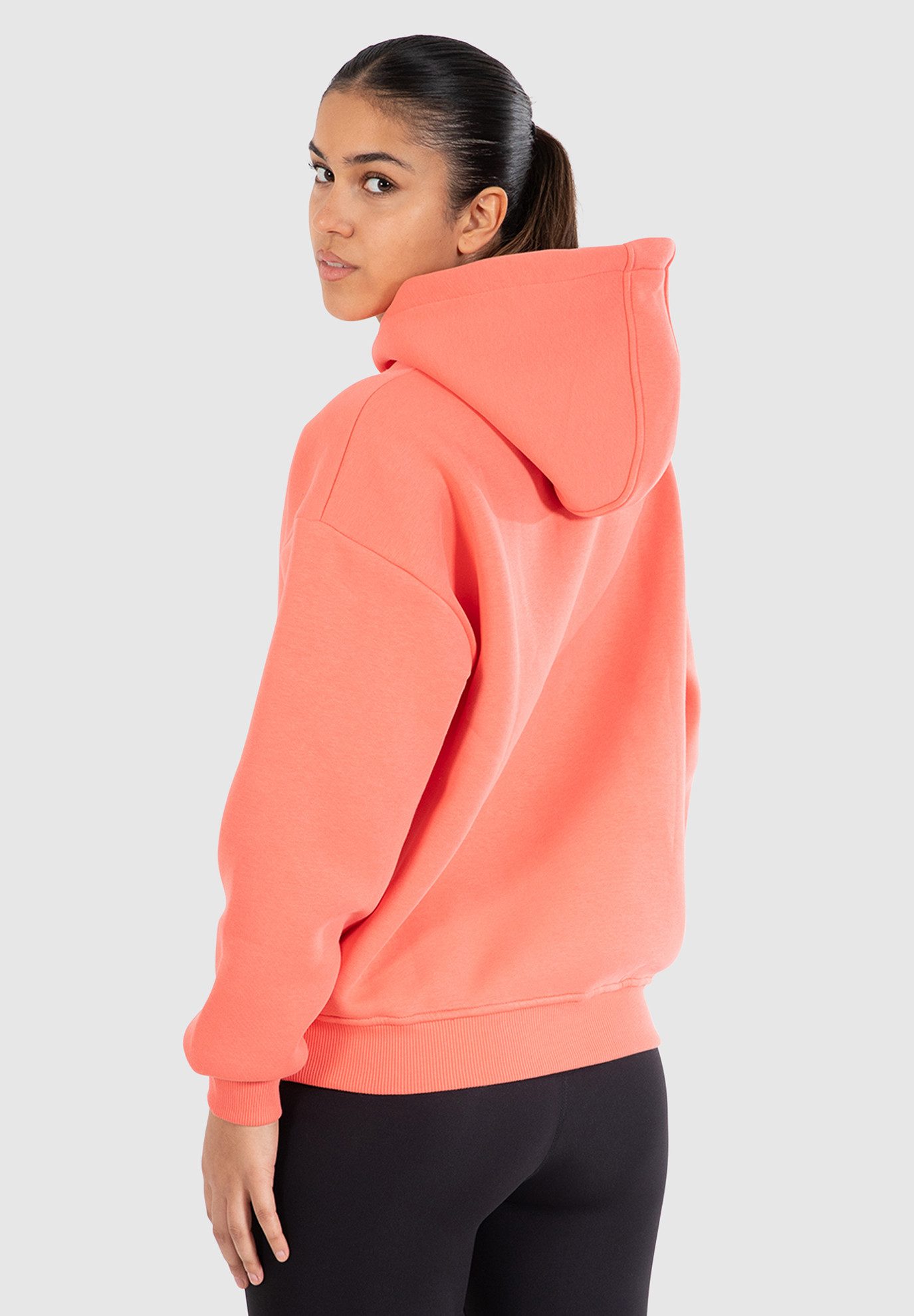 Smilodox Hoodie Odelia, Hochwertiger Oversize Kapuzenpullover mit großer Kapuze Lockeres Sweatshirt Metallabel Weiches Material Sport Gym Freizeit