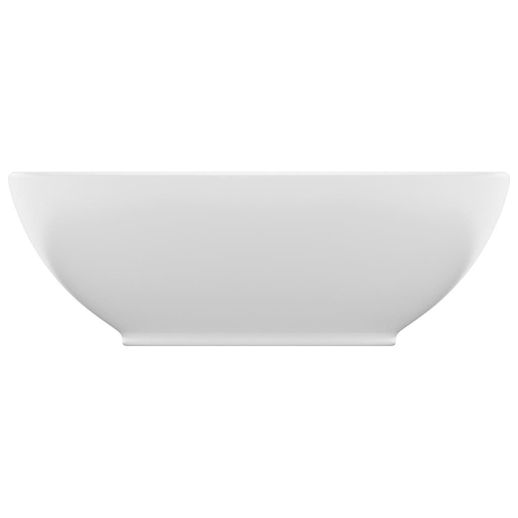 vidaXL Waschbecken 40x33 cm Ovales Waschbecken Badezimmer Aufsatzwaschbecken Matt Weiß 40