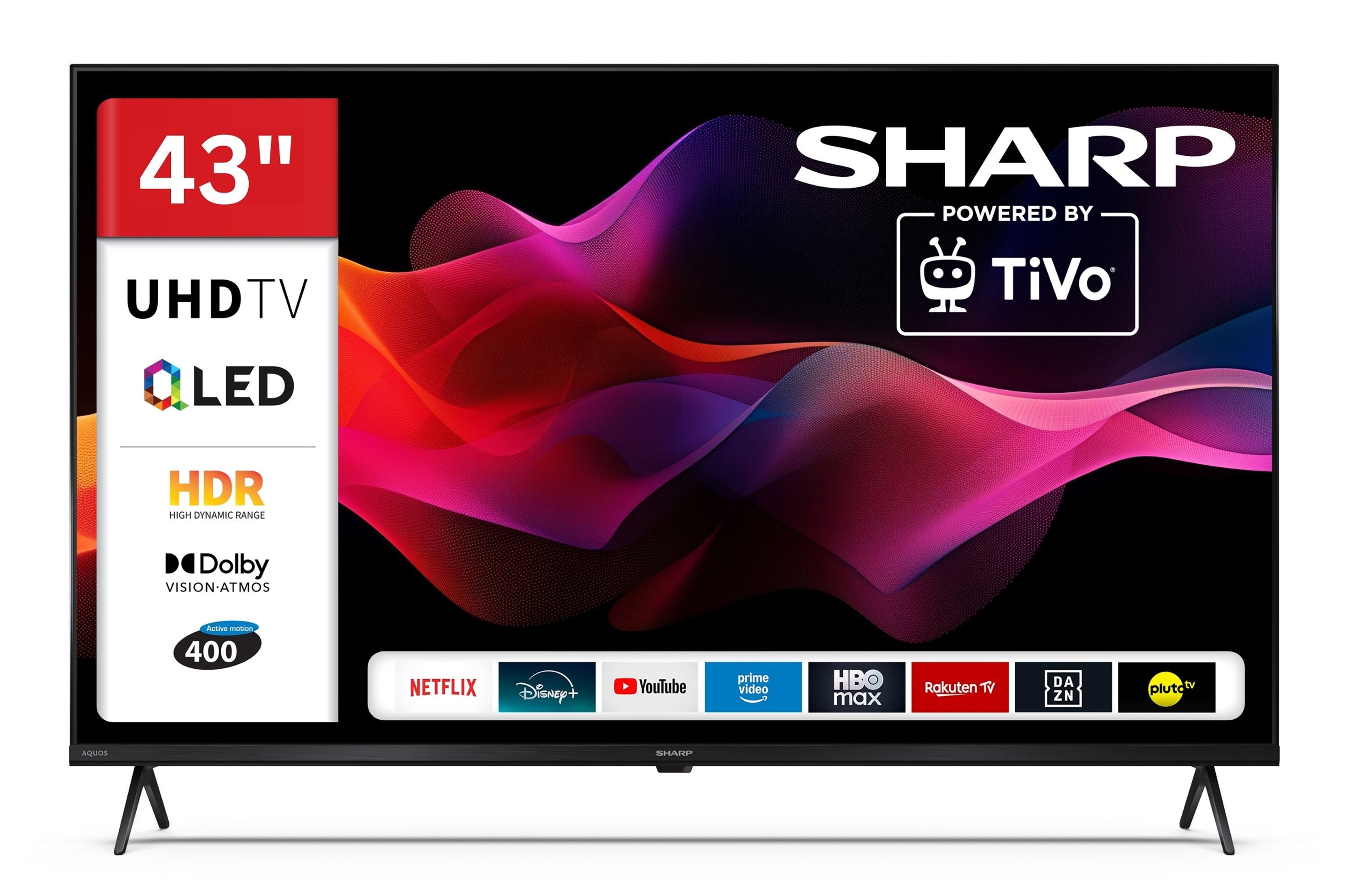 Sharp 43HM5745E QLED-Fernseher (108 cm/43 Zoll, 4K Ultra HD, Smart TV powered by TiVo, Smart TV by TiVo, HDR Dolby Vision & Atmos, Triple-Tuner)