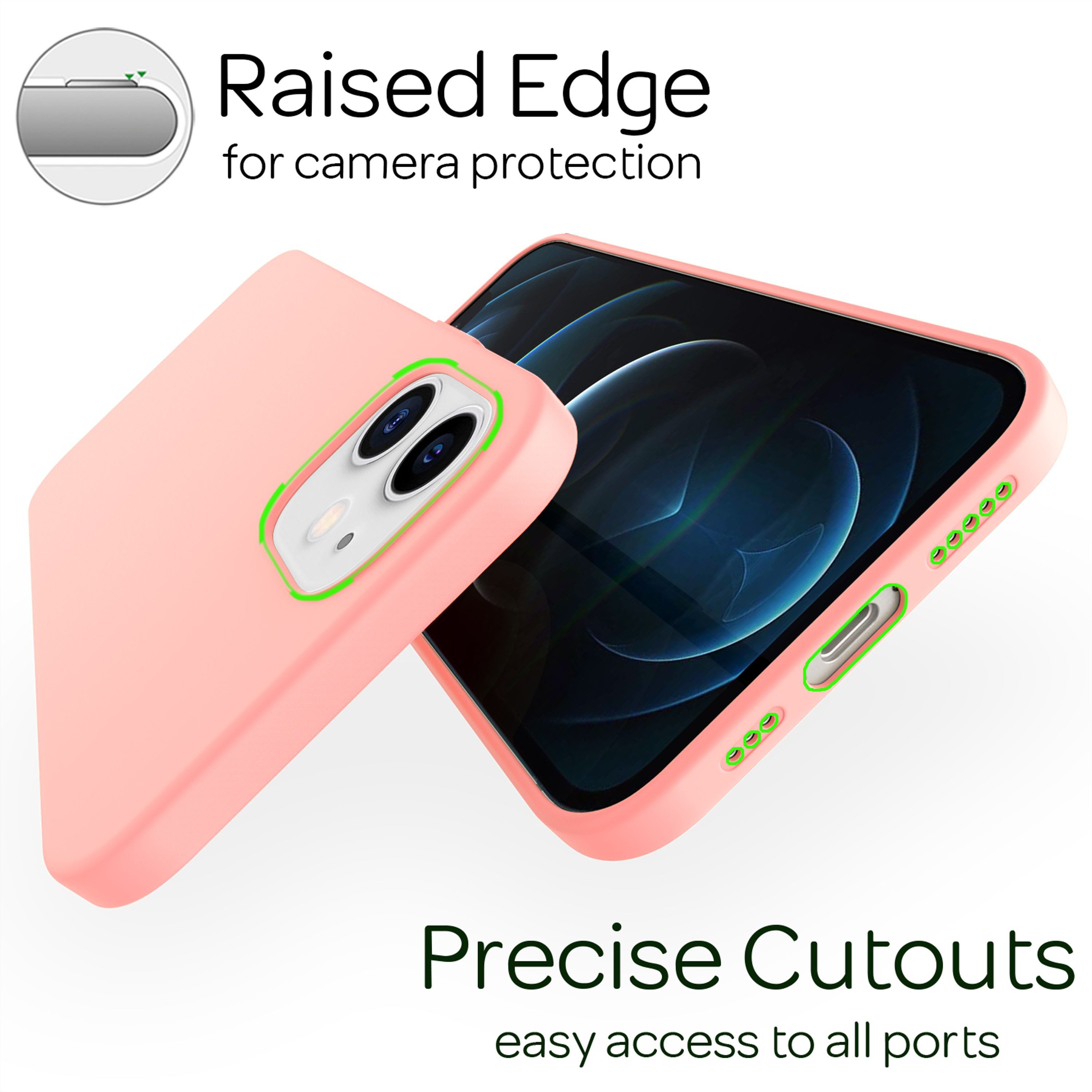 Nalia Smartphone-Hülle Apple iPhone 12 Apple iPhone 12 Pro 15,5 cm (6,1 Zoll), Silikon Hülle mit stabilem Kern / Schmutzresistent / Innen Mikrofliess