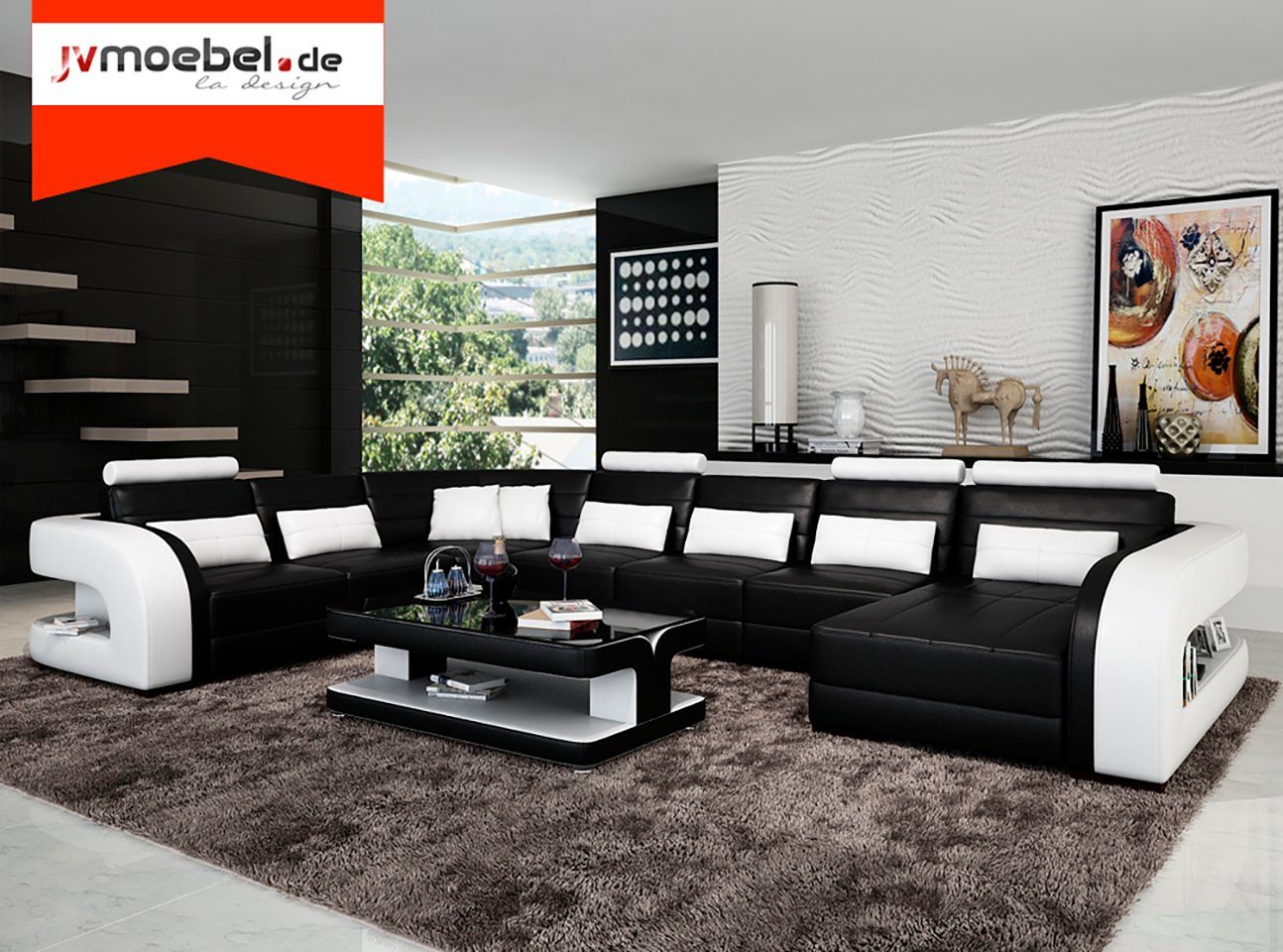 JVmoebel Ecksofa, XXL Big Wohnlandschaft Sofa Couch Polster Eck Leder Sofa Couchen