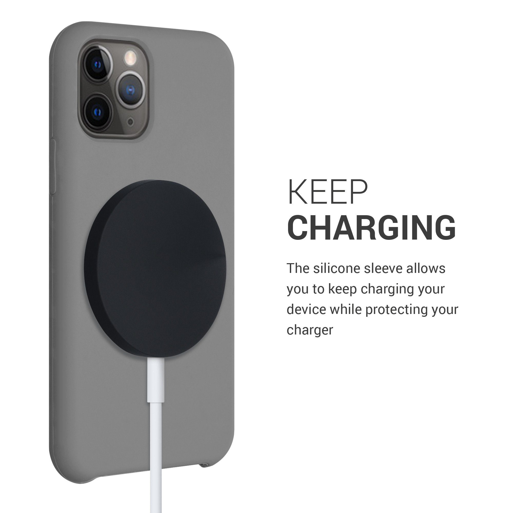 kwmobile Etui Silikon Case für Apple MagSafe Charger Pad, Ladegerät Hülle - Charger Cover