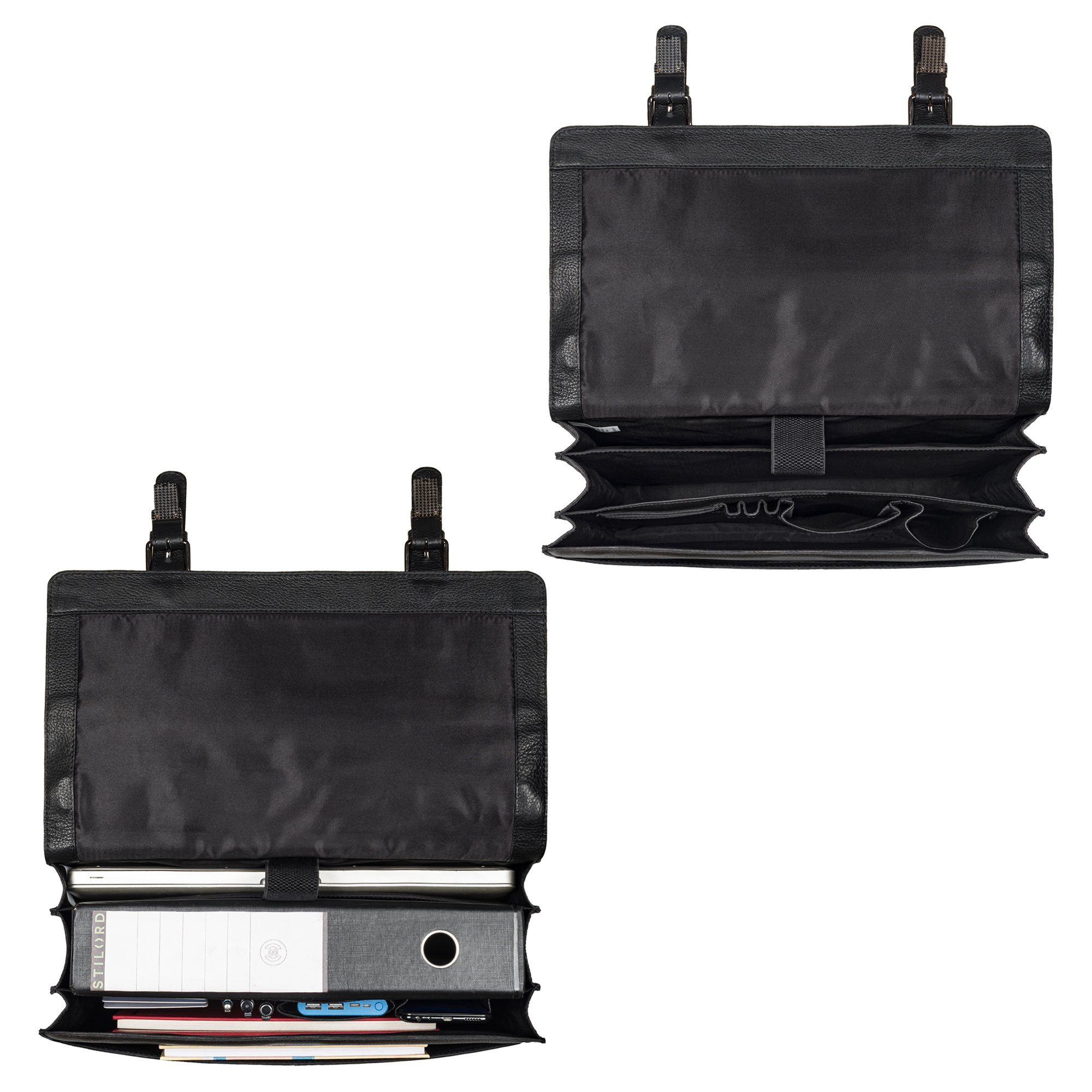 STILORD Aktentasche "Bernd" Vintage Dokumententasche A4 Leder