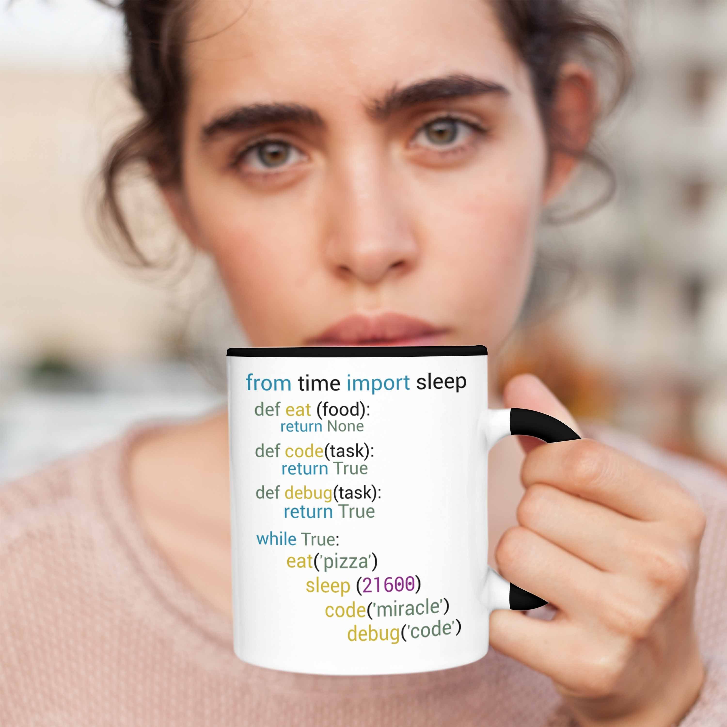 Trendation Tasse Coder Tasse Geschenk für Gesch Softwareentwickler Schwarz Nerds Programmierer