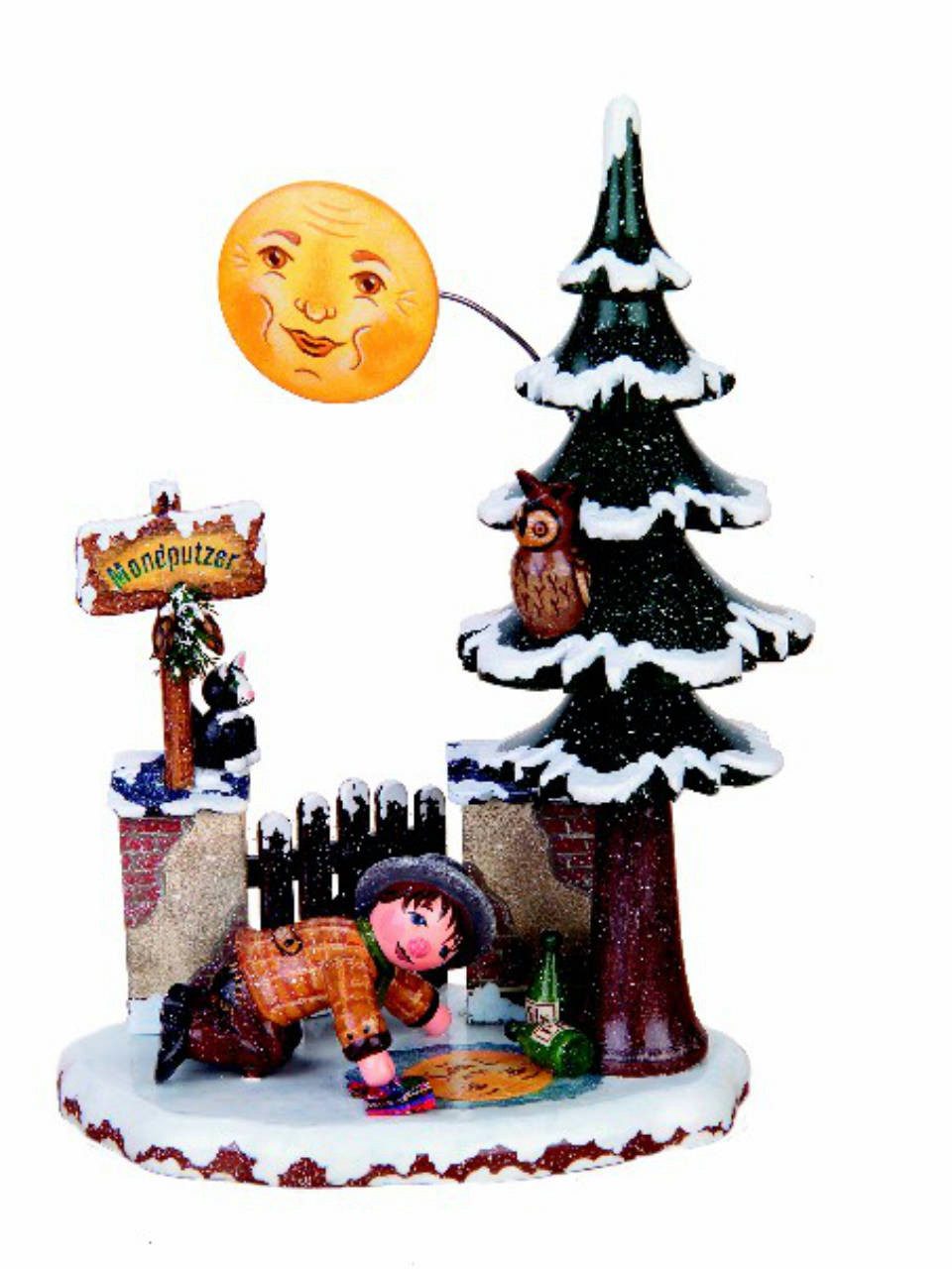 Hubrig Volkskunst Zschorlau Erzgebirge Sammelfigur Hubrig Winterkinder Mondputzer