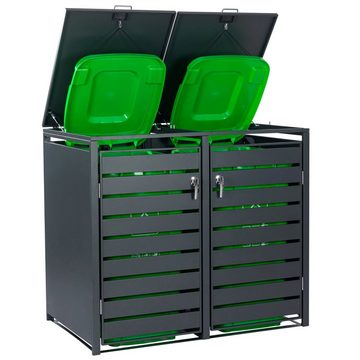 Zelsius Mülltonnenbox Set für vier Mülltonnen, Anthrazit RAL 7016