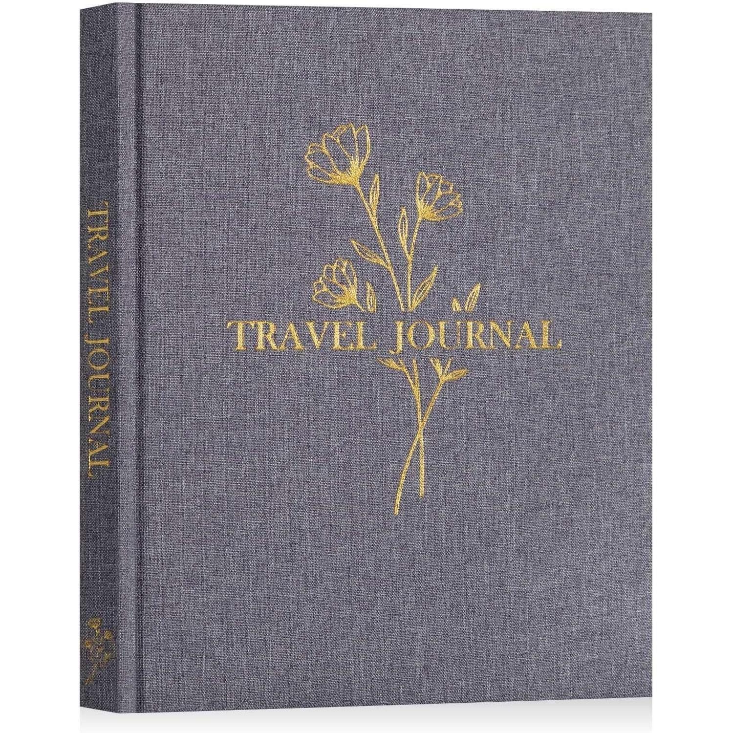 LuxusKollektion Reisetagebuch Reisetagebuch Notizbuch Leinen 110 Fotobuch Urlaub Englisch Grau