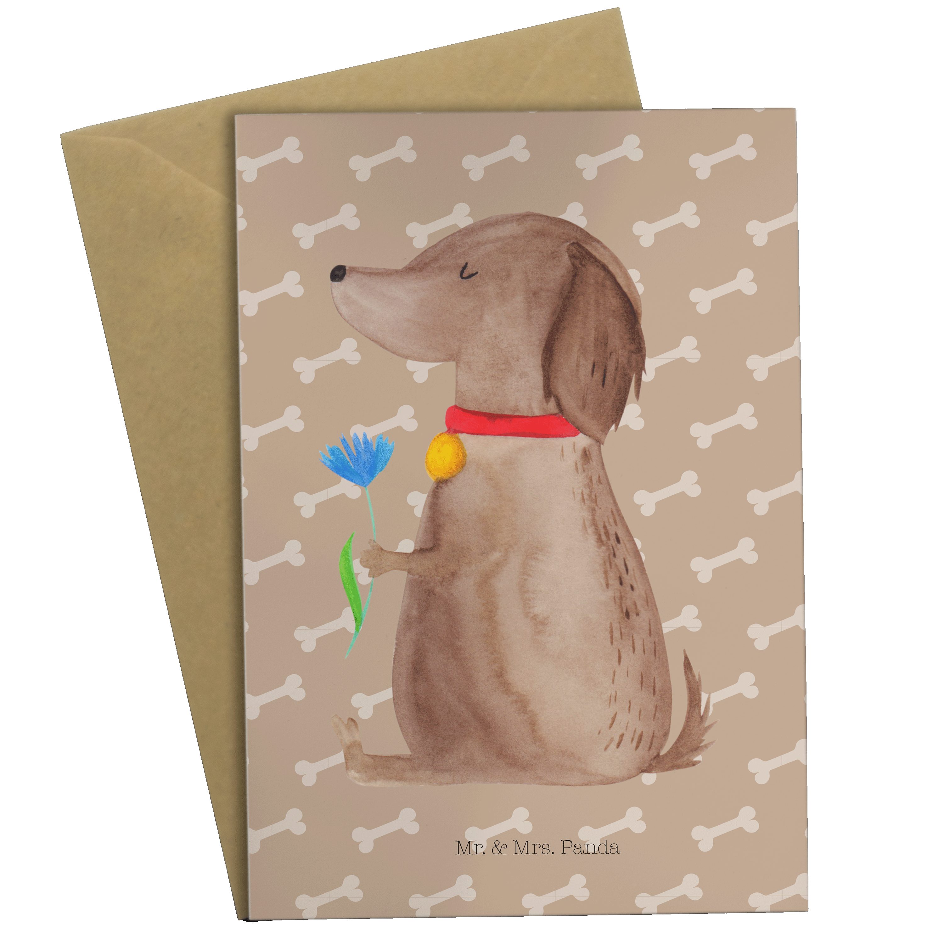 Vie Panda Hundemotiv, Geschenk, Hund Grußkarte - Hundeglück Blume Geburtstagskarte, - & Mrs. Mr.