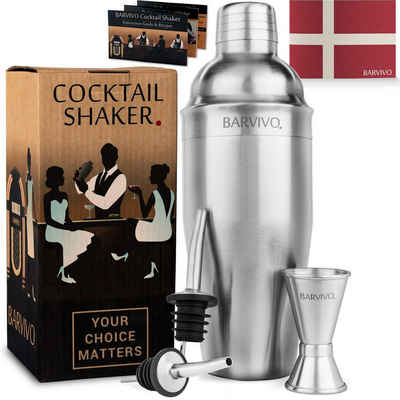 BARVIVO Cocktail-Set Cocktail Shaker Set - Edelstahl Bar Kit., Edelstahl