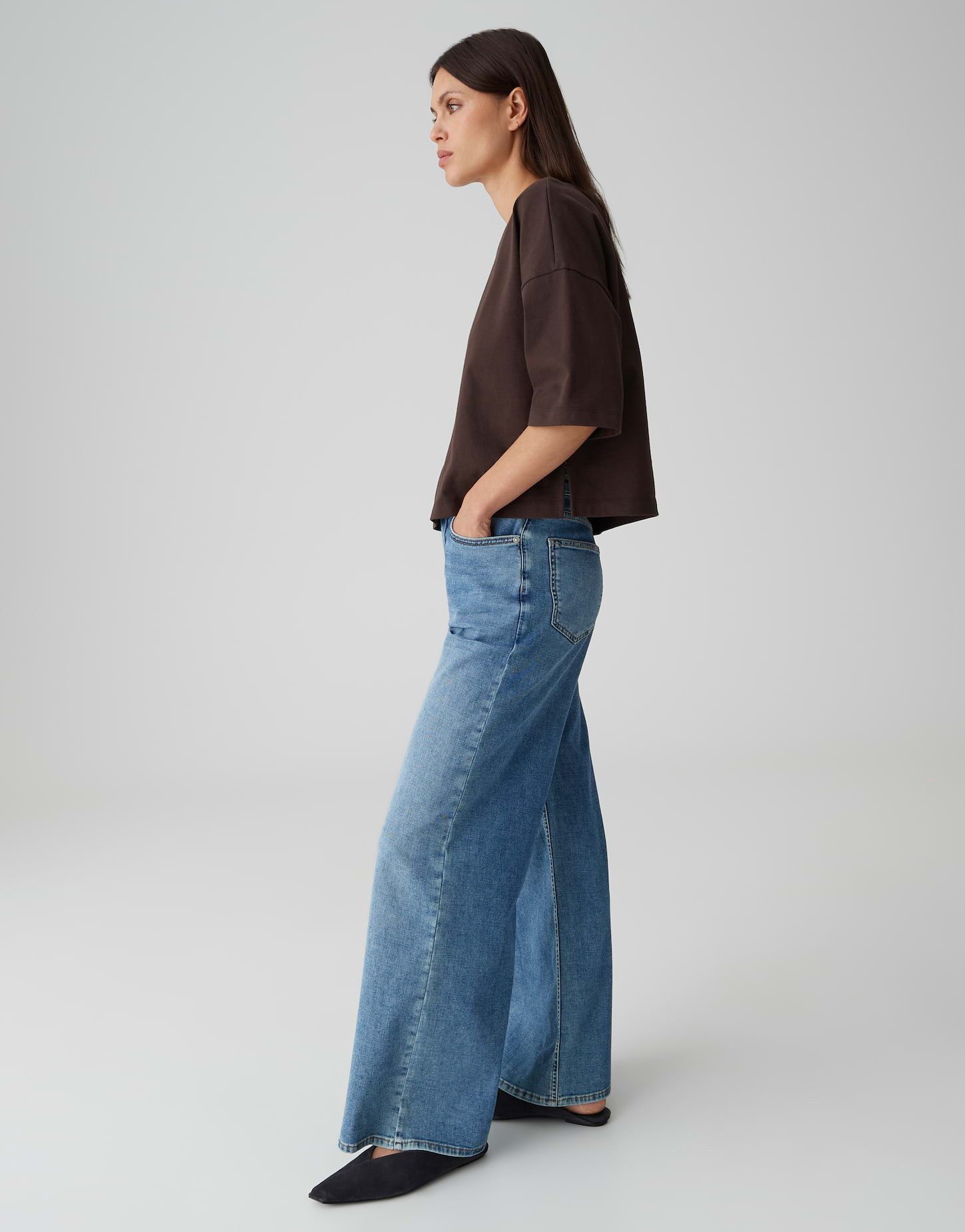 OPUS PANTS Palazzohose MARI WILLOW Palazzo mit Powerstretch Mid Rise – Bild 5 von 5