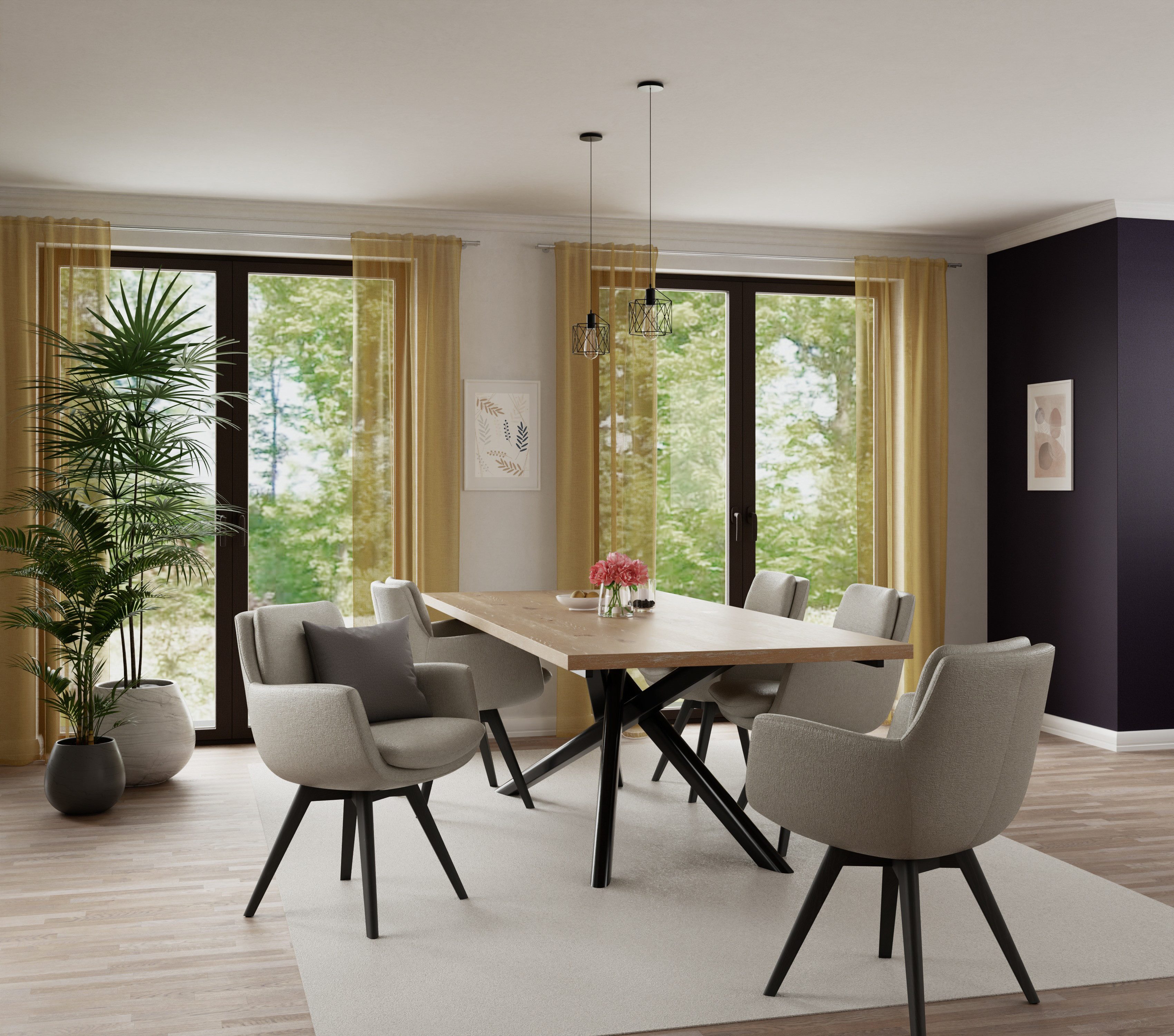 HOMING Gardine Oskar (1 St), verdeckte Schlaufen, halbtransparent, Fertigschal