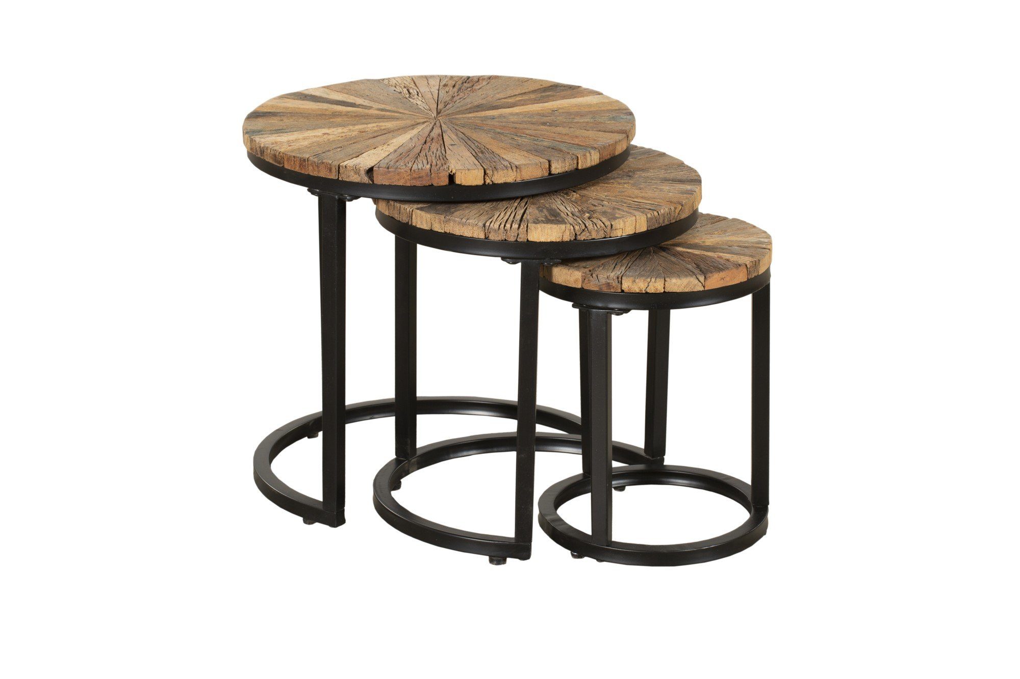 INTERIA Home & Living Wohnzimmertisch, Beistelltisch MANDYA 3er Set Tisch Wohnzimmer Altholz
