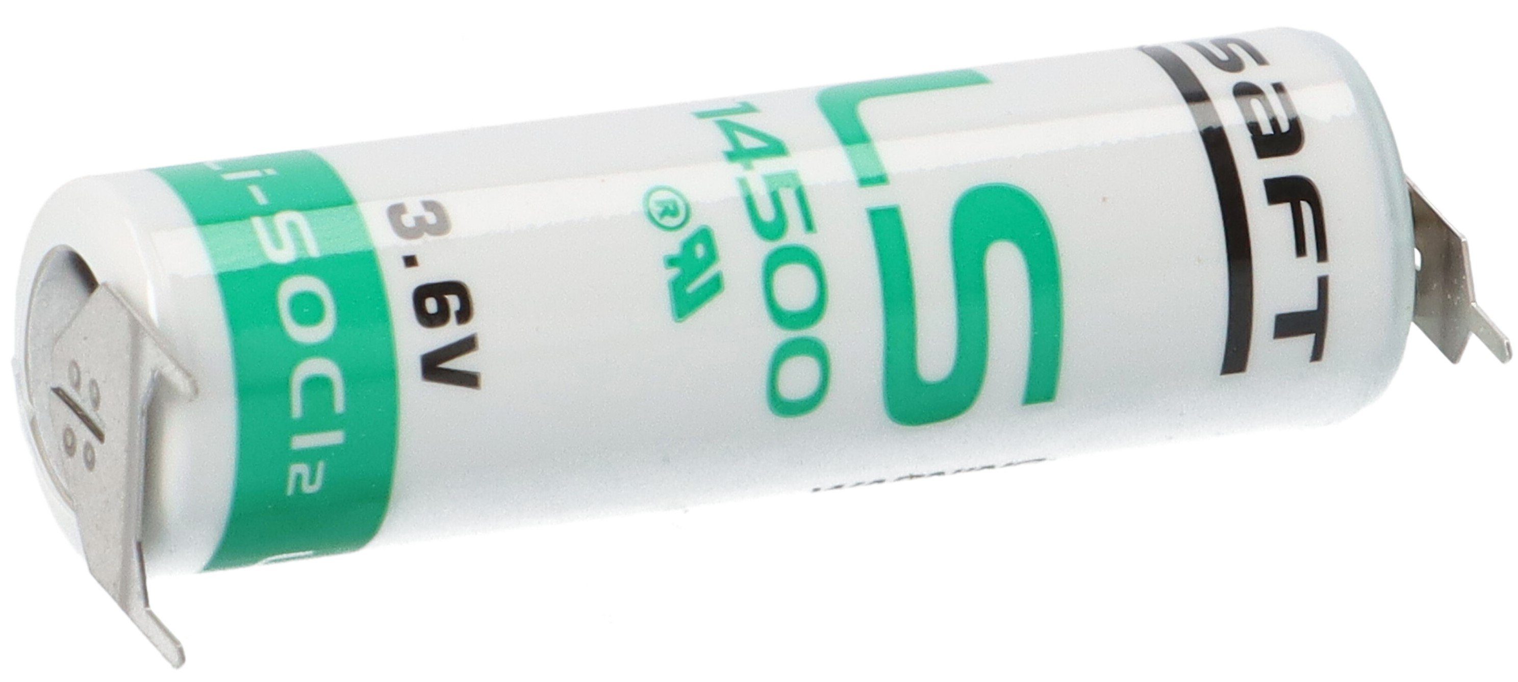 Saft Lithium 3,6V Batterie LS14500-3PF AA Zelle - pin +/- - Batterie