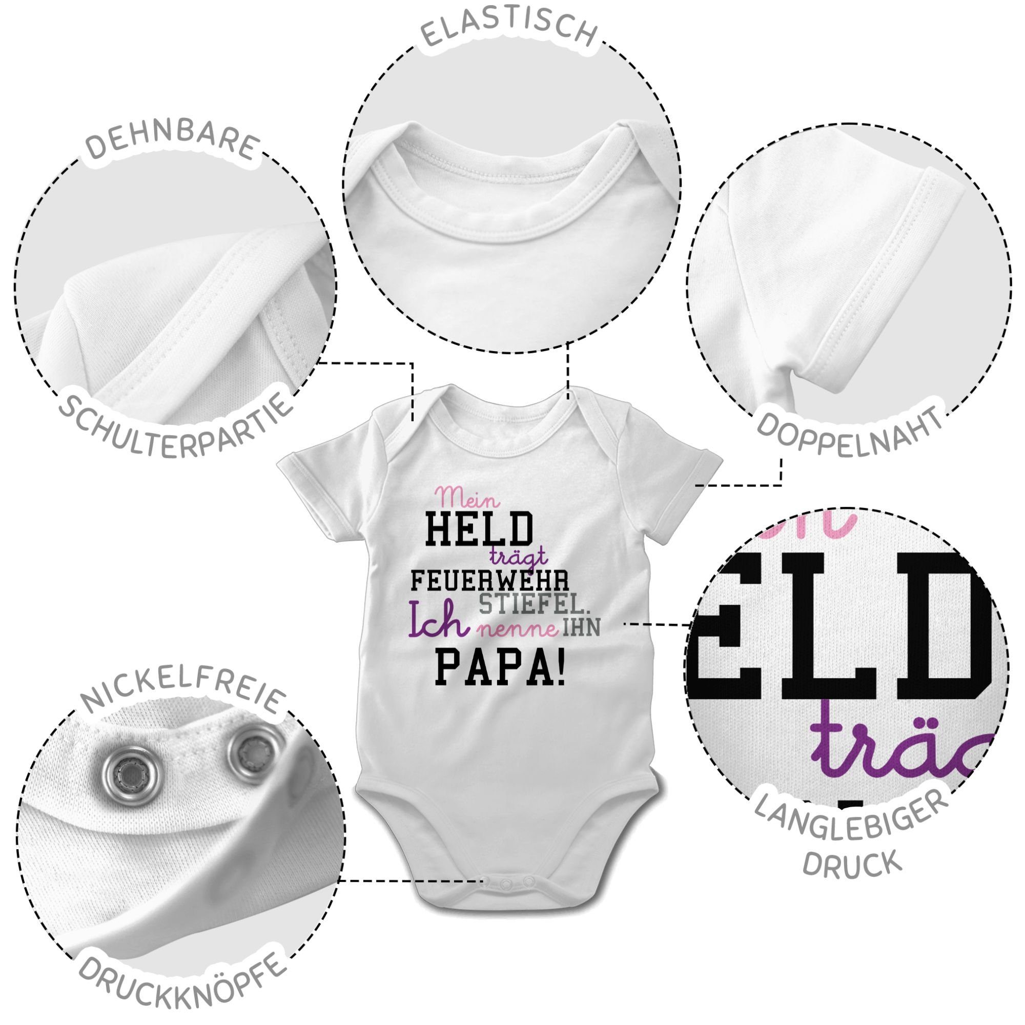 Shirtracer Shirtbody Mein Held Papa Feuerwehrmann Feuerwehr