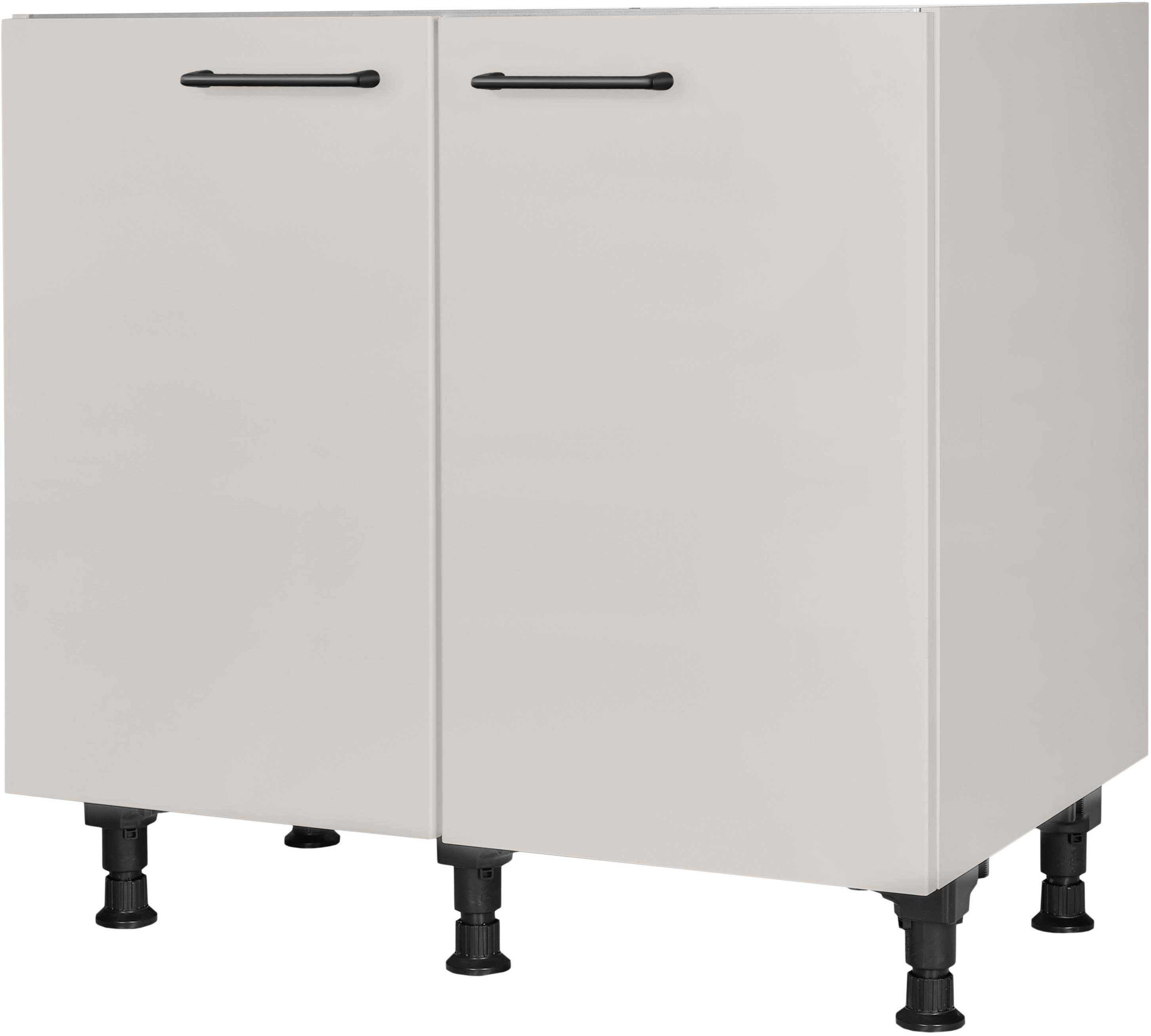 nobilia® Spülenschrank "MIAMI", vormontiert, mit höhenverstellbaren Sockelfüßen, Breite 90 cm