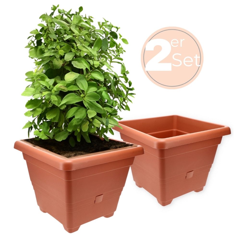 GarPet Pflanzkübel 2x Pflanzkübel Rechteckig Blumen günstig online kaufen