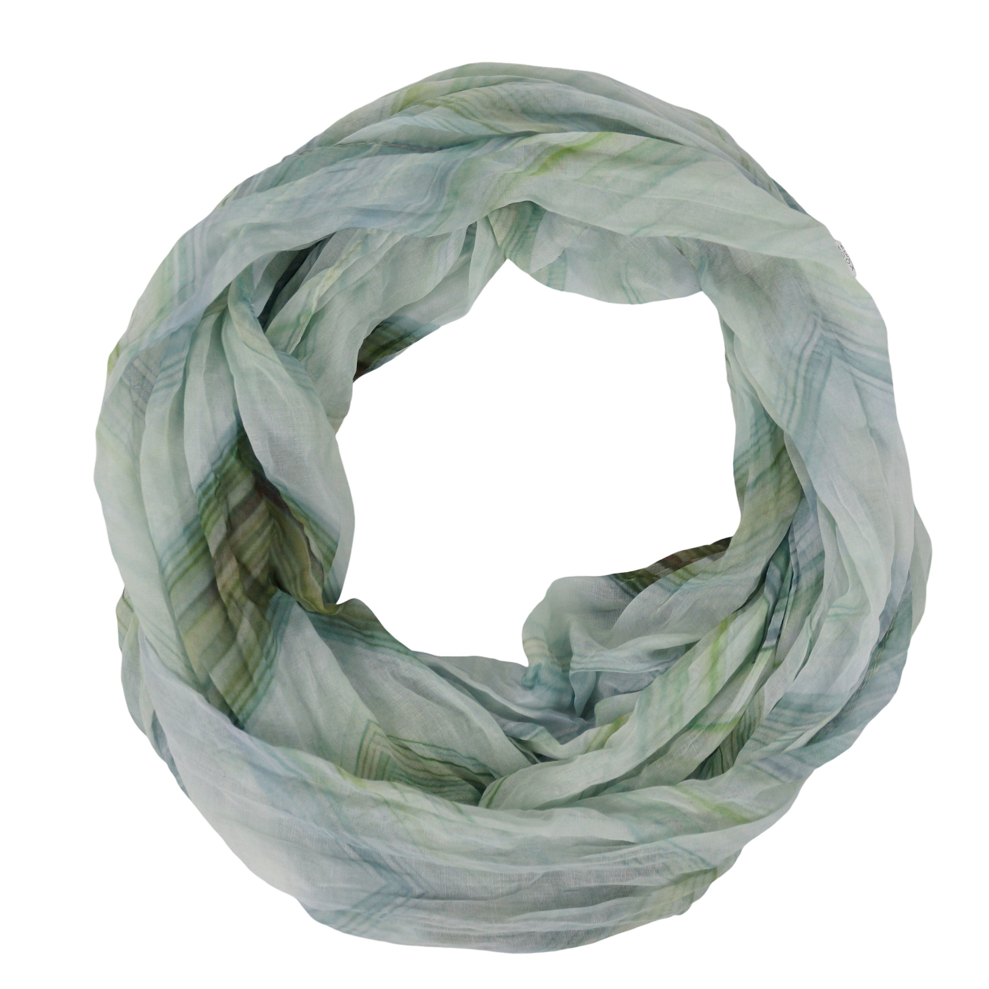 MIRROSI Loop Damen Schal mit Bunt-Muster Weich, Schlauchschal, (zweimal um den Hals wickelbar, ca. 45x75cm), Damen Halstuch ideal für Frühling, Sommer oder Herbst