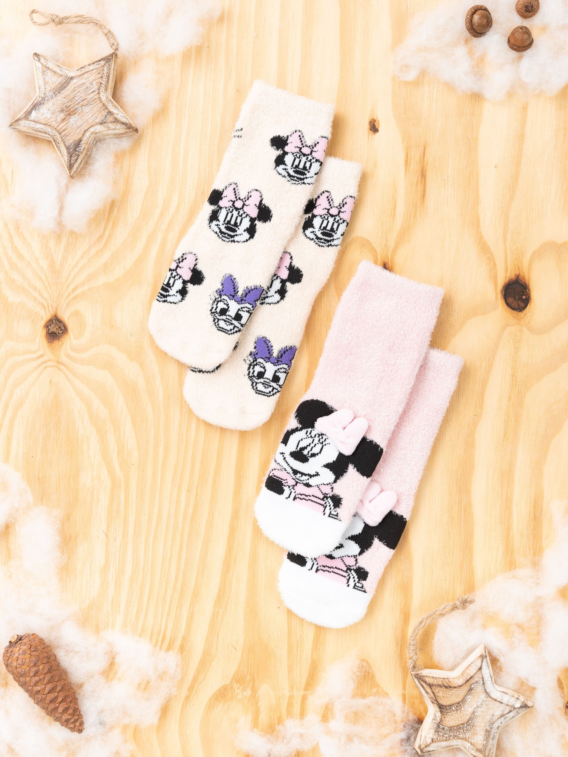 United Labels® Socken Minnie Mouse 3D ABS Kuschelsocken Stoppersocken Socken (2er Pack)