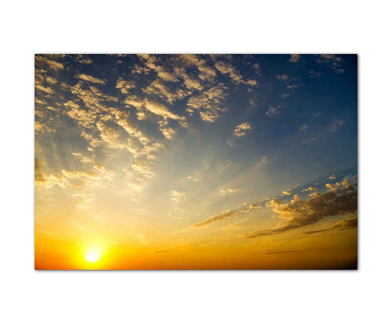 Sinus Art Leinwandbild 120x80cm Himmel Wolken Sonnenuntergang