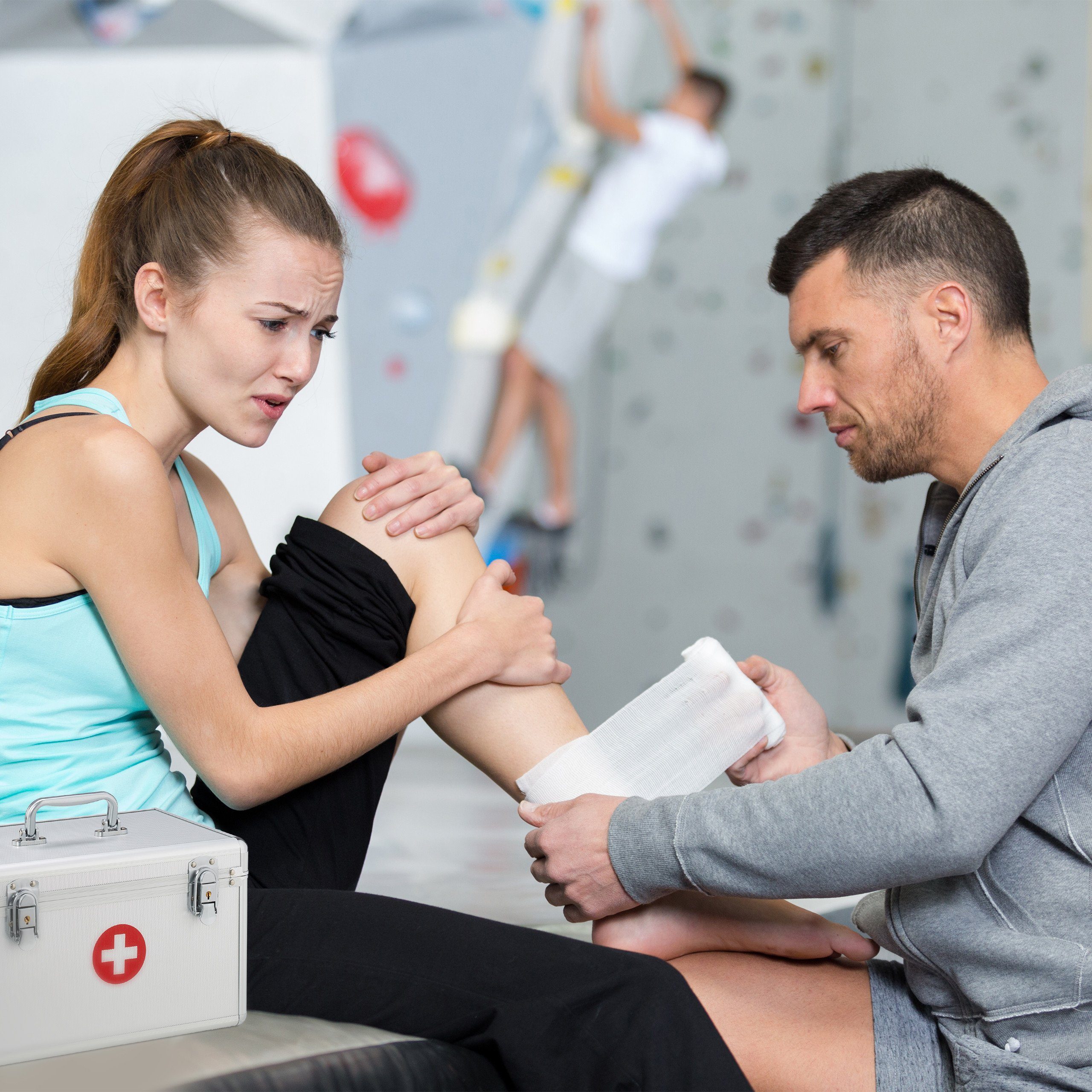 relaxdays Erste-Hilfe-Koffer Aluminium, (1 St)