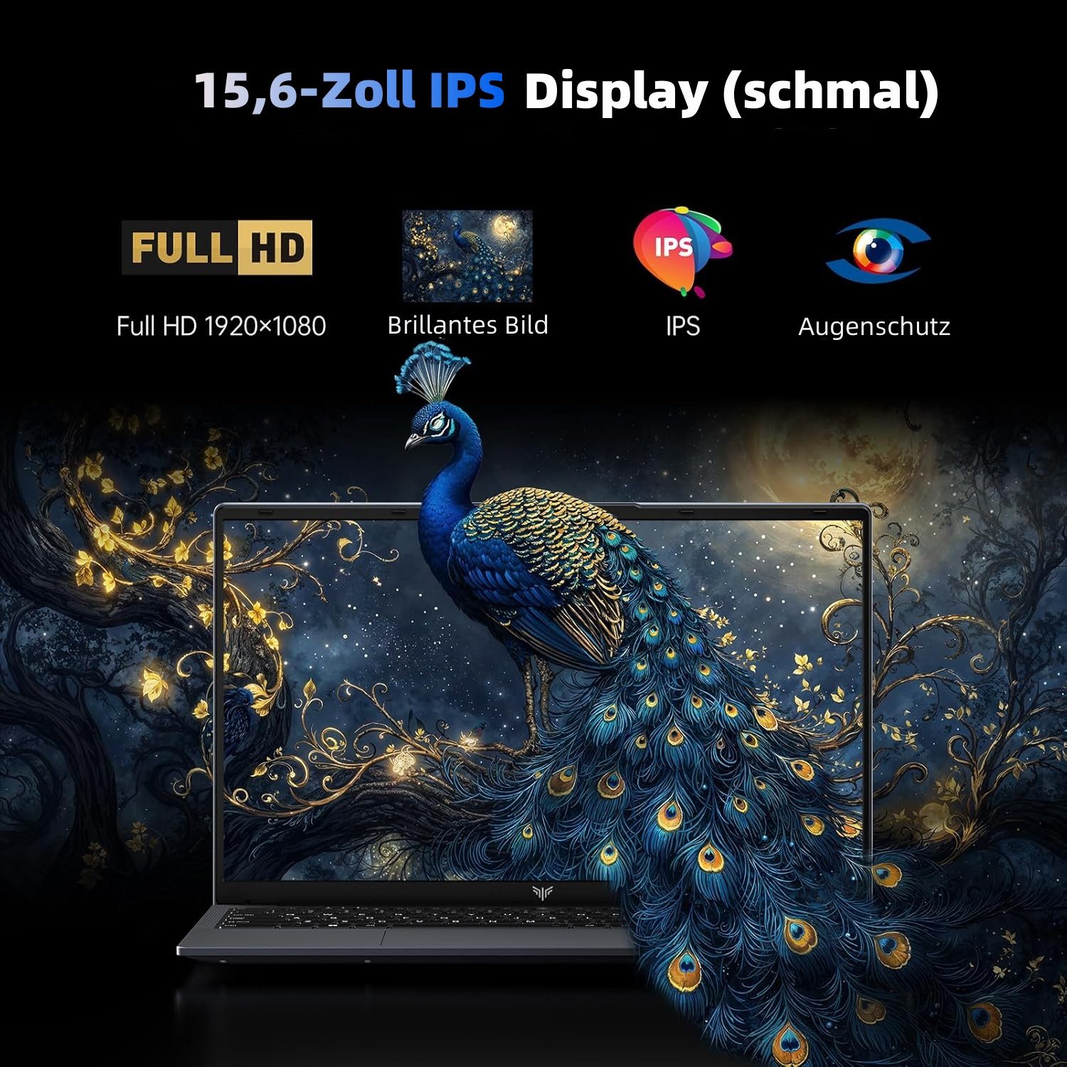 ACEMAGIC 15.6 Zoll Full-HD mit AMD Ryzen 3 4300U Prozessor,16GB RAM, 512GB SSD Notebook (AMD AMD Ryzen™ 3 4300U, AMD Radeon™ Graphics, 16 GB, 512 GB SSD, 180° Drehung, Mit Zifernblock, Deutsche Tastaturaufkleber)