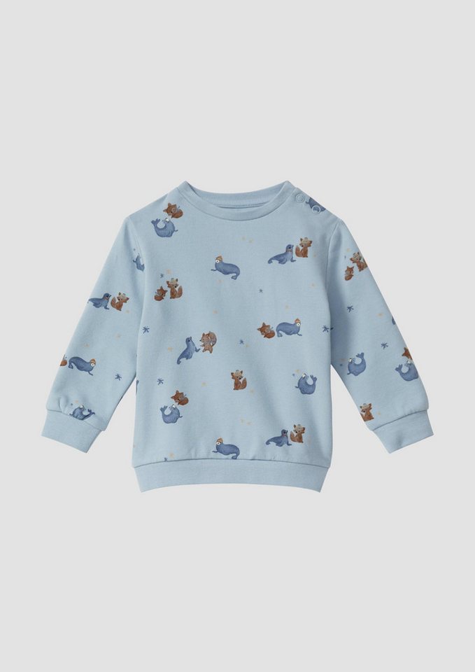 s.Oliver Sweatshirt Sweatshirt Kuscheliges Sweatshirt mit All-over-Print