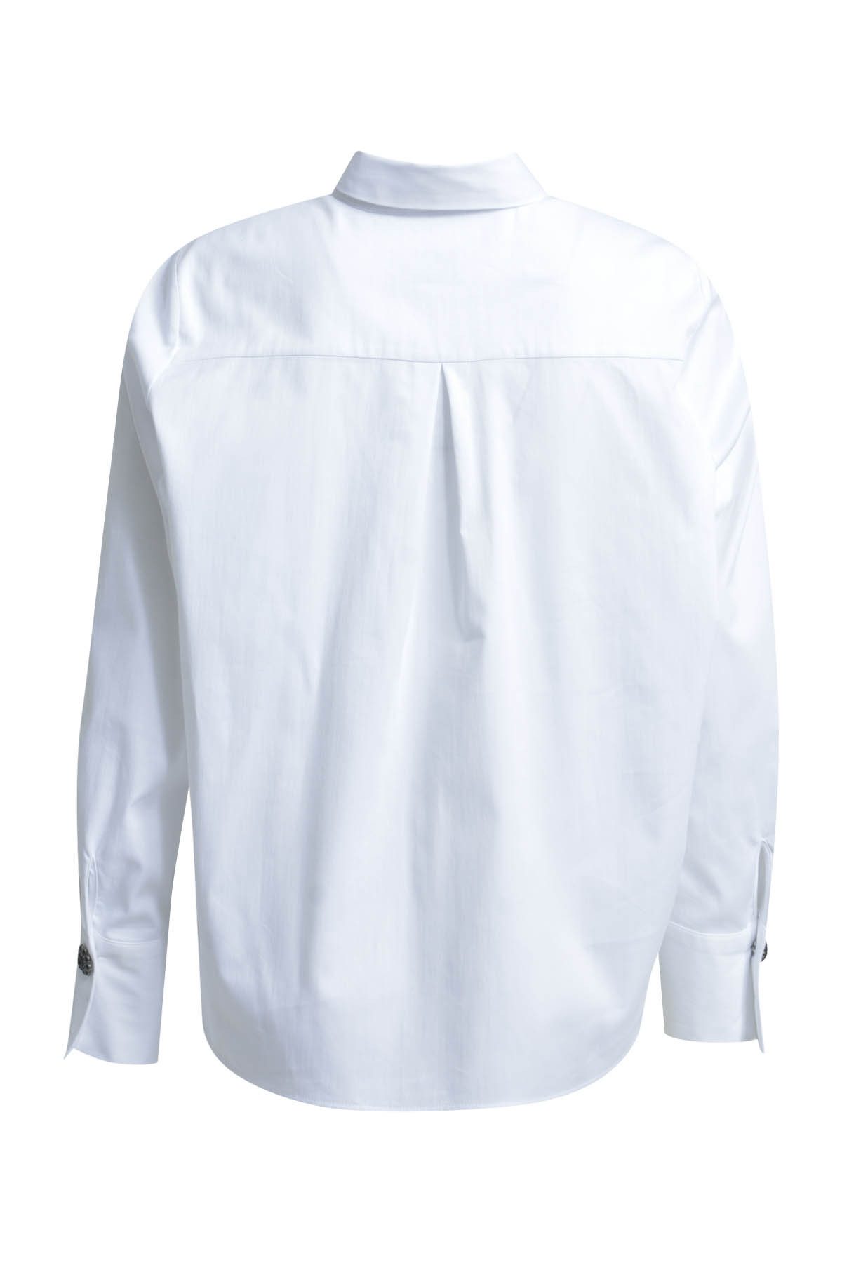 Milano Italy Blusentop SHIRT BLOUSE W/ SMALL RUFFLE PLACKE