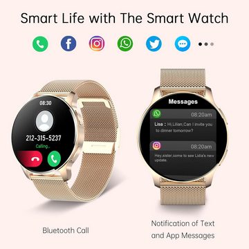 Betatree Intelligente Funktionen Smartwatch (1,32 Zoll, Android, iOS), mit SpO2 Schlaf Herzfrequenzmesser, 20 Sport Fitness Tracker Stoppuhr