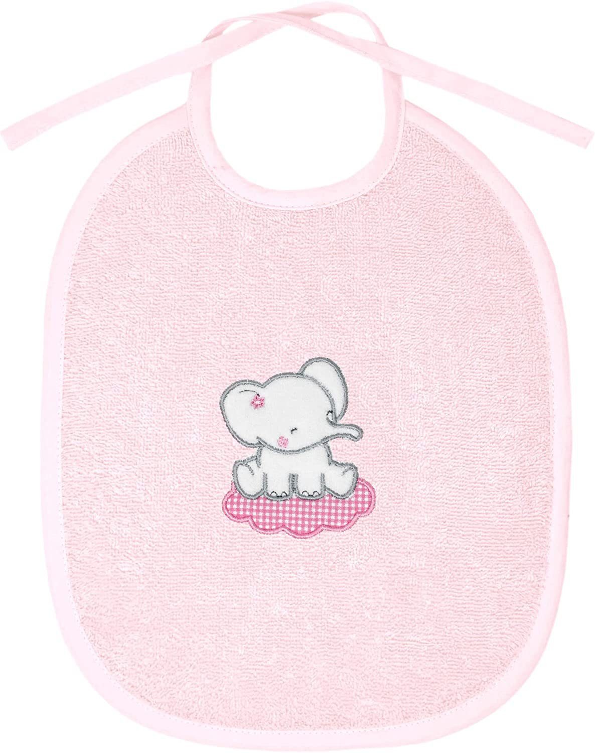 Lashuma Neugeborenen-Geschenkset rosa mit Baby Bestickung Handtuchset Frottee (Set, 3-tlg) Elefant