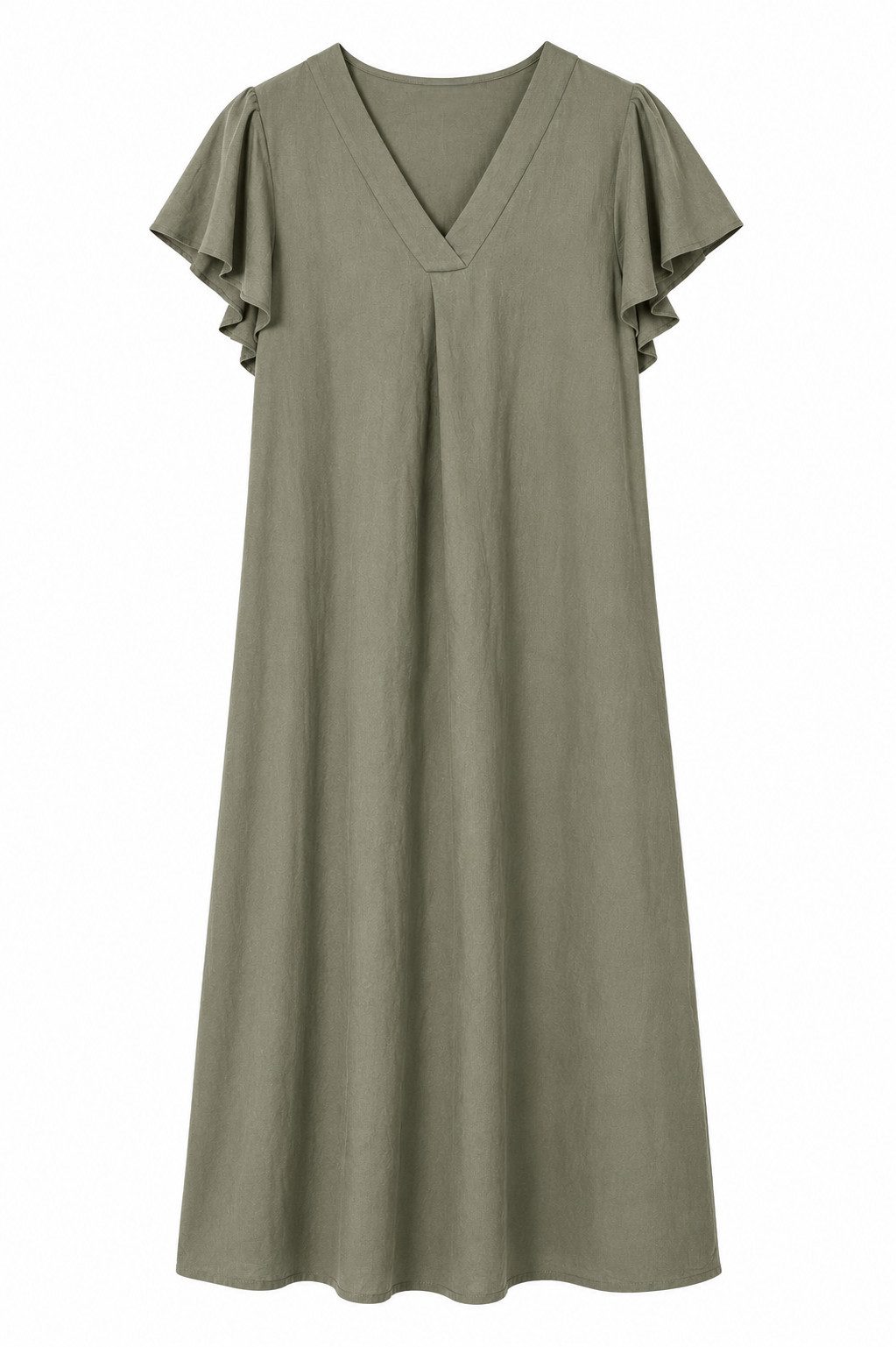 ITALY VIBES Sommerkleid - luftiges Blusenkleid - Leinenkleid mit V-Ausschnitt - Damen Kleid