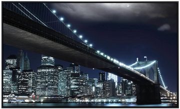 Papermoon Infrarotheizung Brooklyn Bridge bei Nacht, sehr angenehme Strahlungswärme