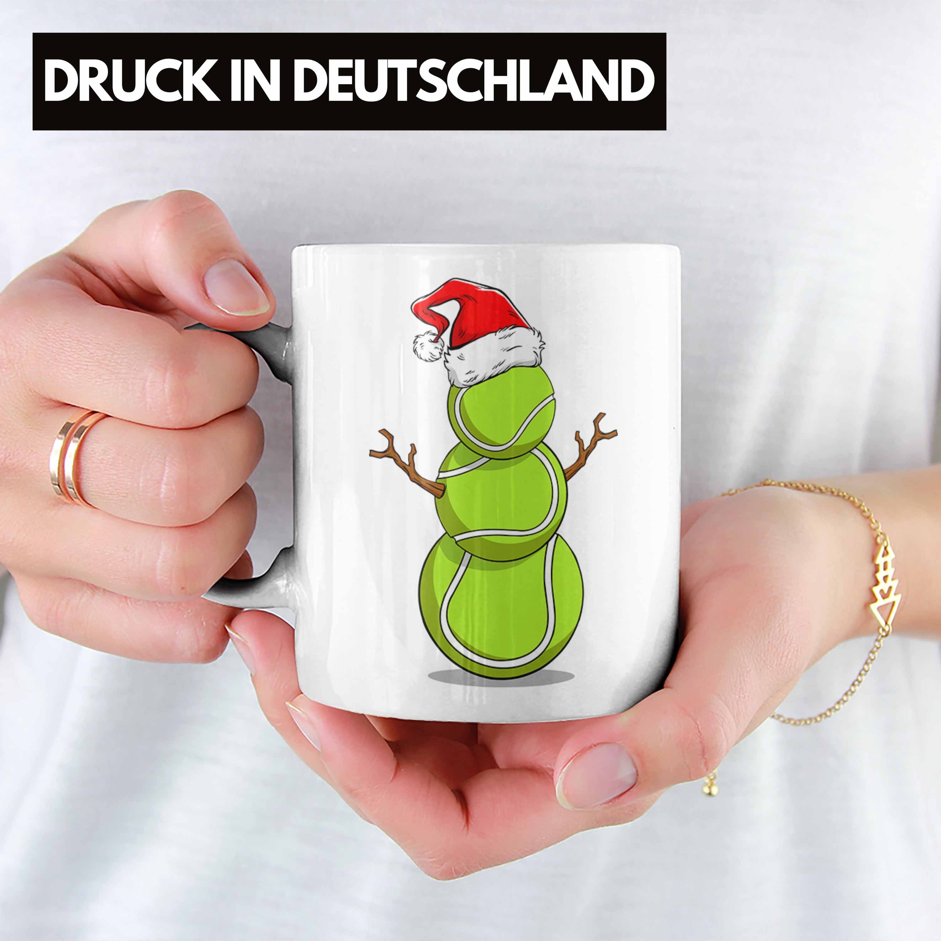 Geschenkidee Tennisspieler Trendation Tennis Weihnachten Geschenk Trainer Coach - Tasse Trendation Tasse Weiss