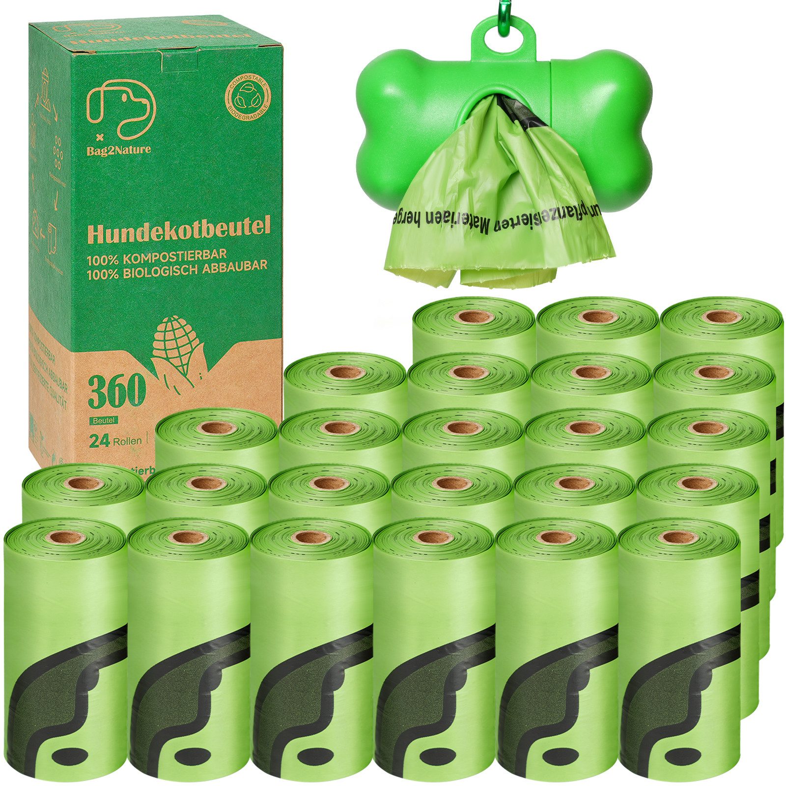 Hundekotbeutel 600/360 Stück Hundekotbeutel,100% Hundekotbeutel biologisch abbaubar
