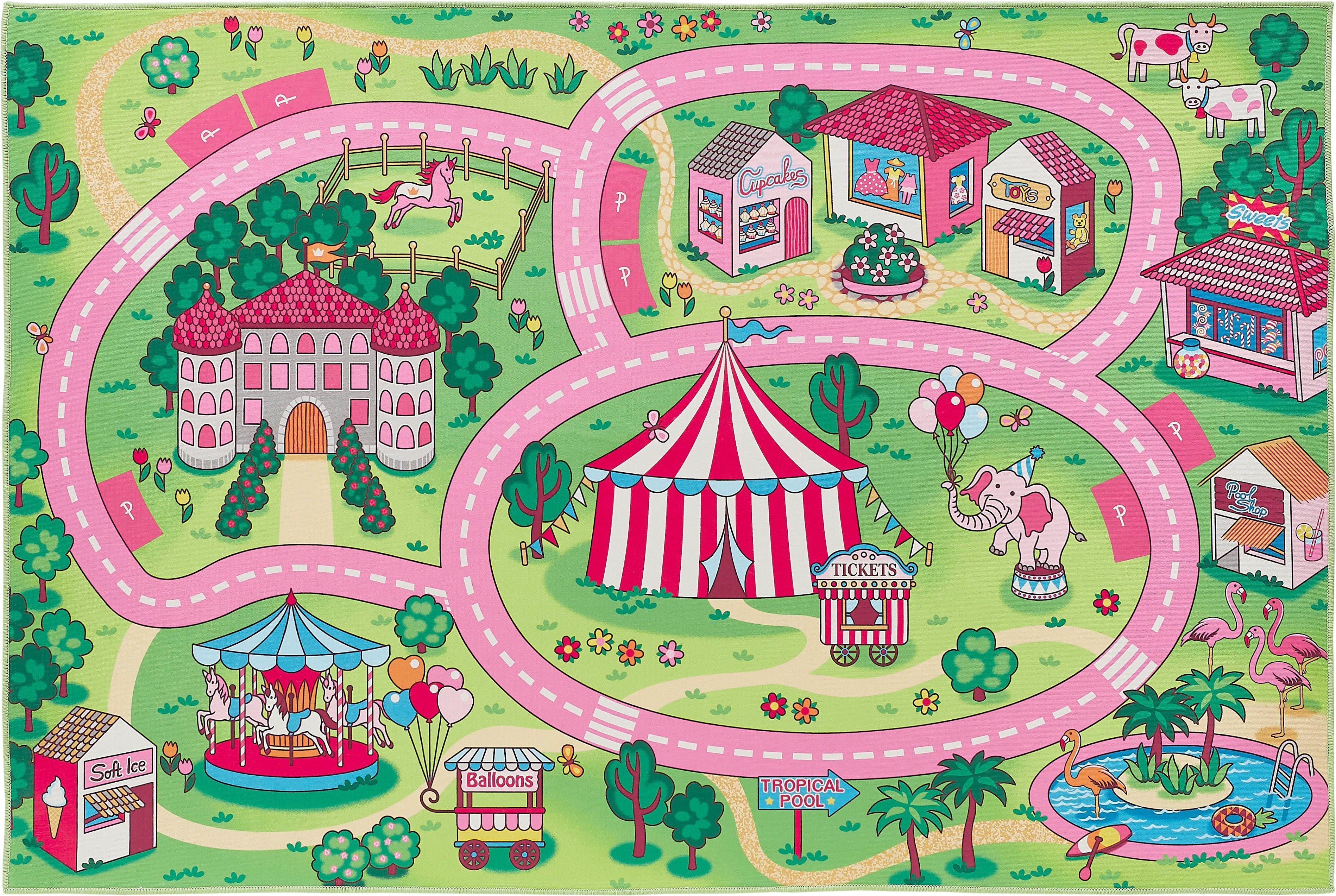 Andiamo Kinderteppich »Street«, rechteckig, 5 mm Höhe, Straßen-Spiel-Teppic günstig online kaufen