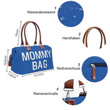 OKWISH Wickeltasche Krankenhaus Mama Tasche Krankenhaustaschen Mommy Bag Wickelunterlage (mit Leder Griff, Mit 2 Tasche, Baby-Wickeltasche), Multifunktional Reisetasche für Mama Papa und Jungen Mädchen